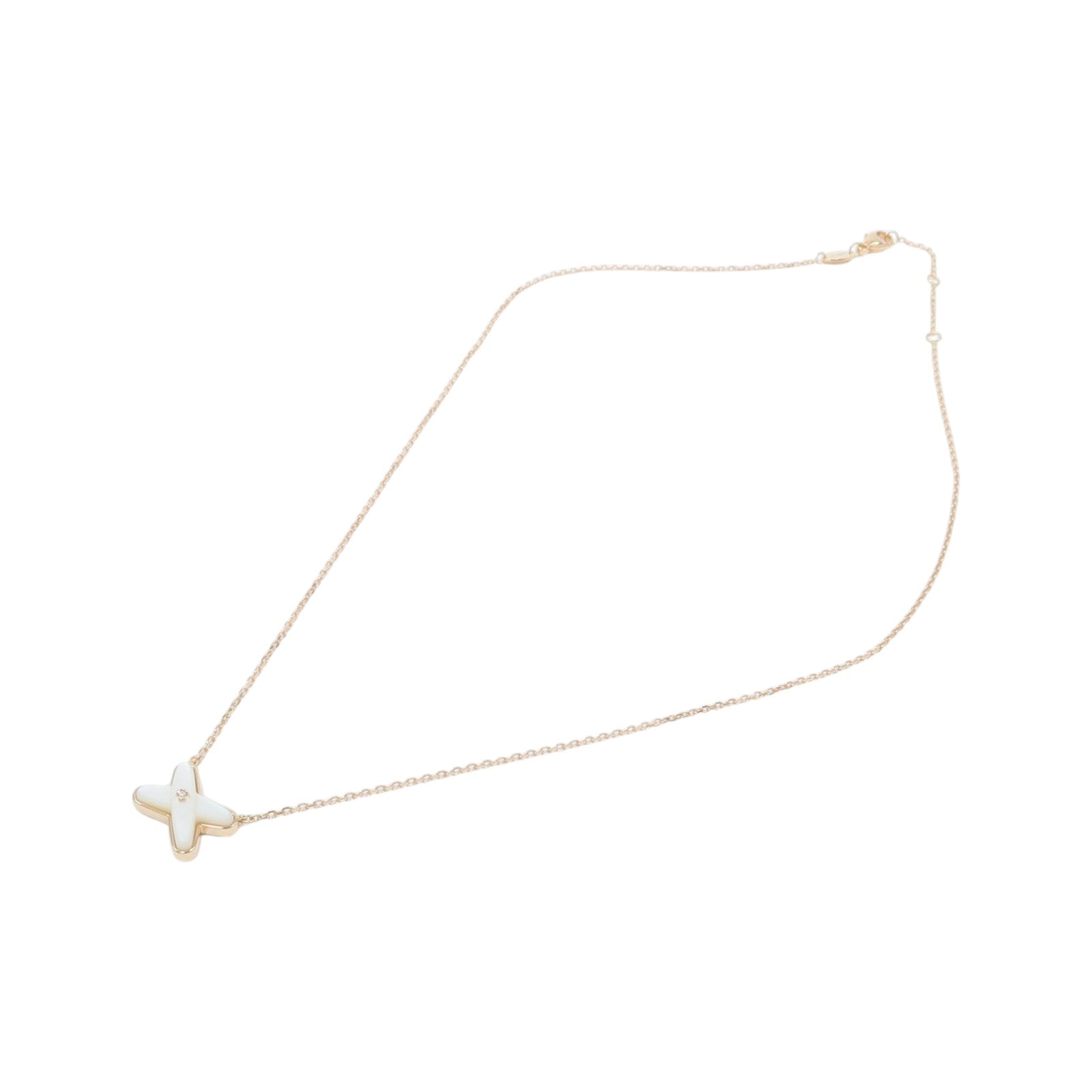 Chaumet 18K玫瑰金Jeux de Liens珍珠母貝/鑽石項鍊