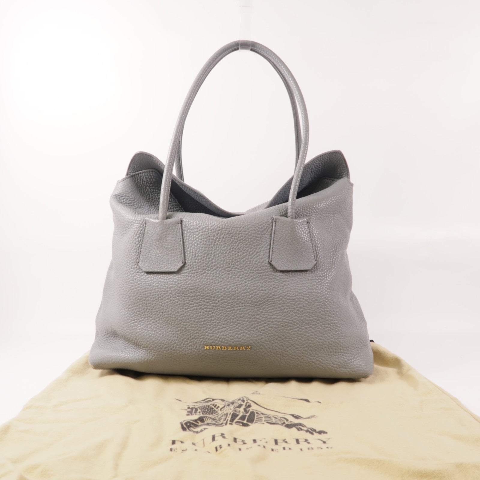 BURBERRY 牛皮皮革Tote Bag金扣手挽袋