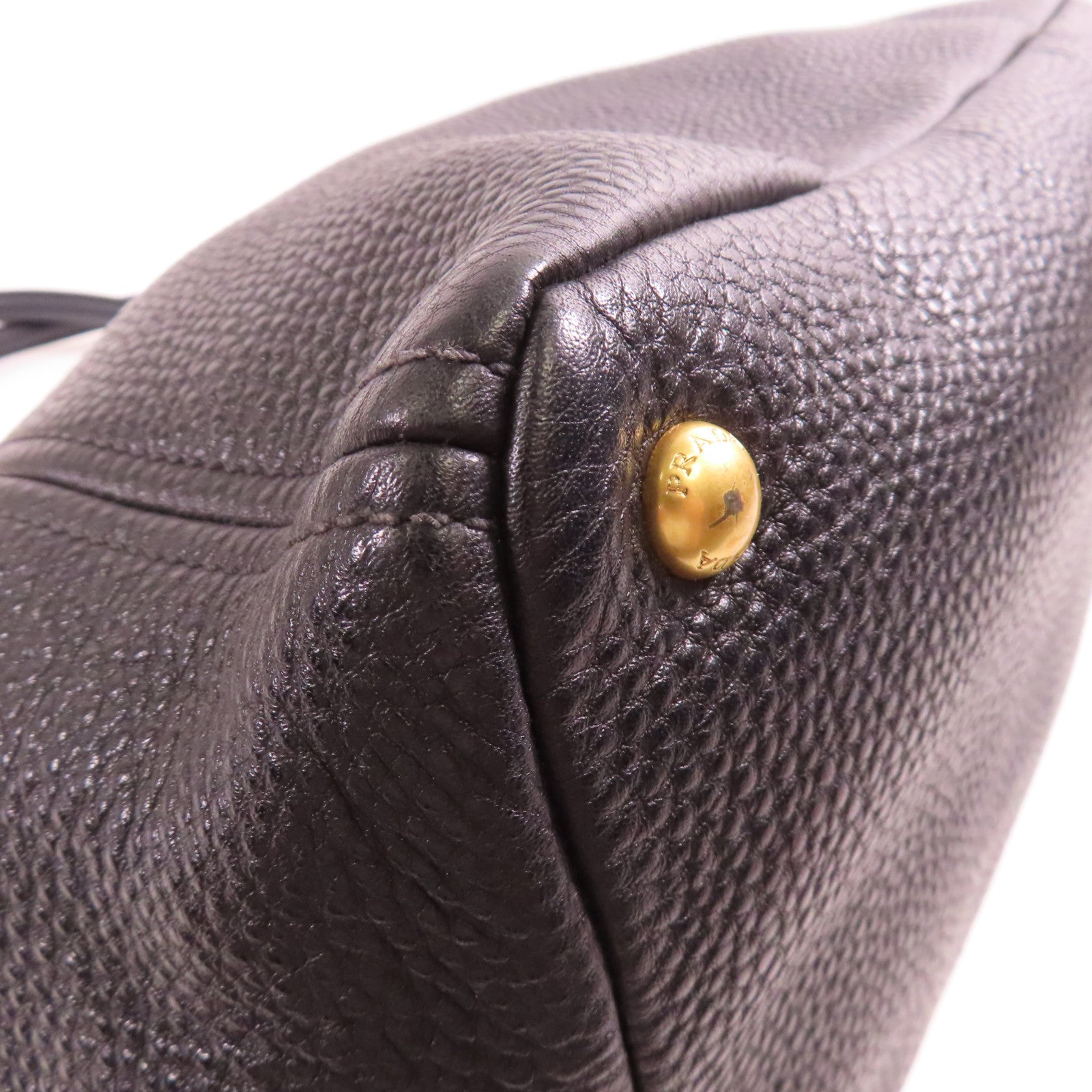 PRADA 牛皮皮革Handbag/Shoulder Bag金扣肩背袋/手挽袋