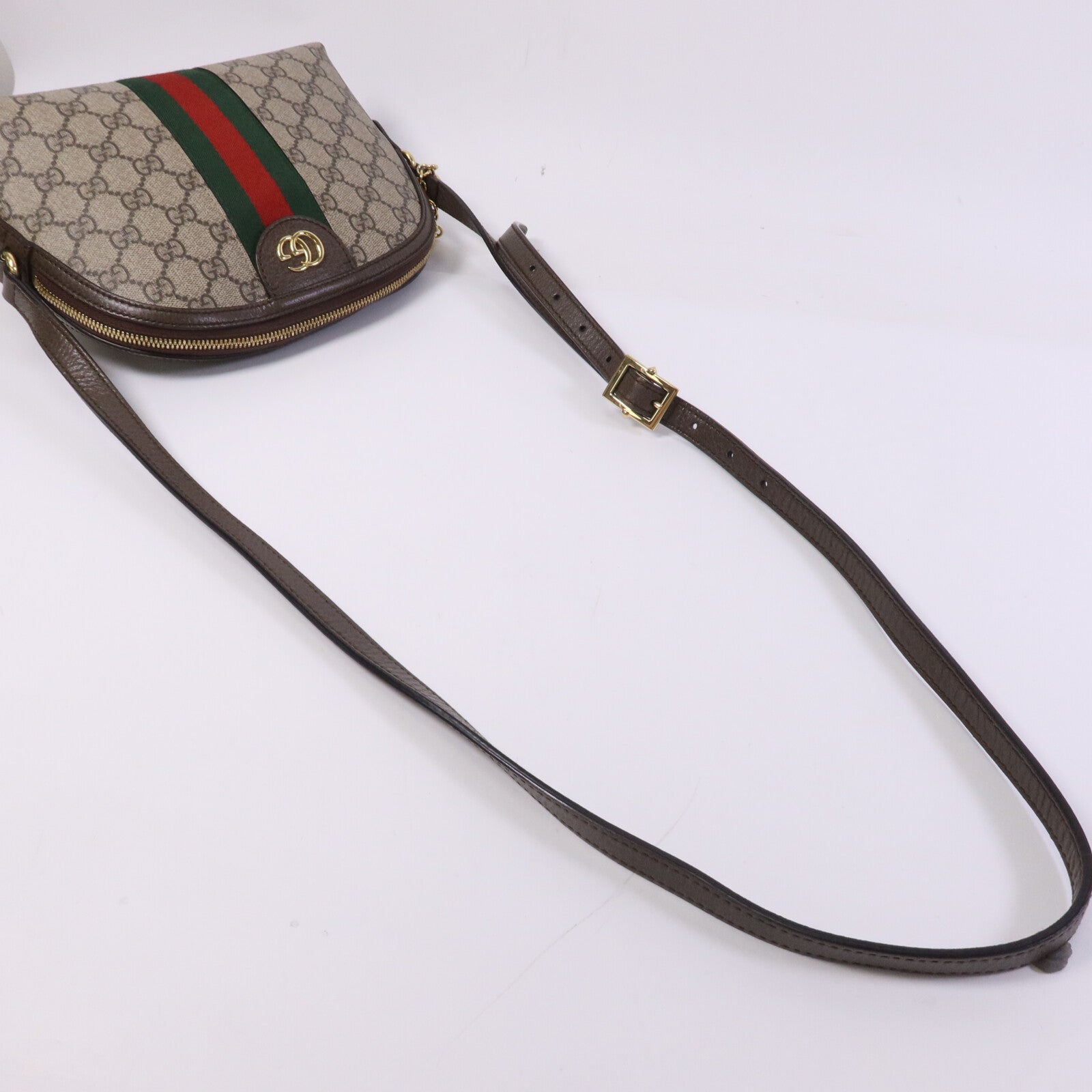 GUCCI 塗層帆布GG Ophidia金扣肩背袋