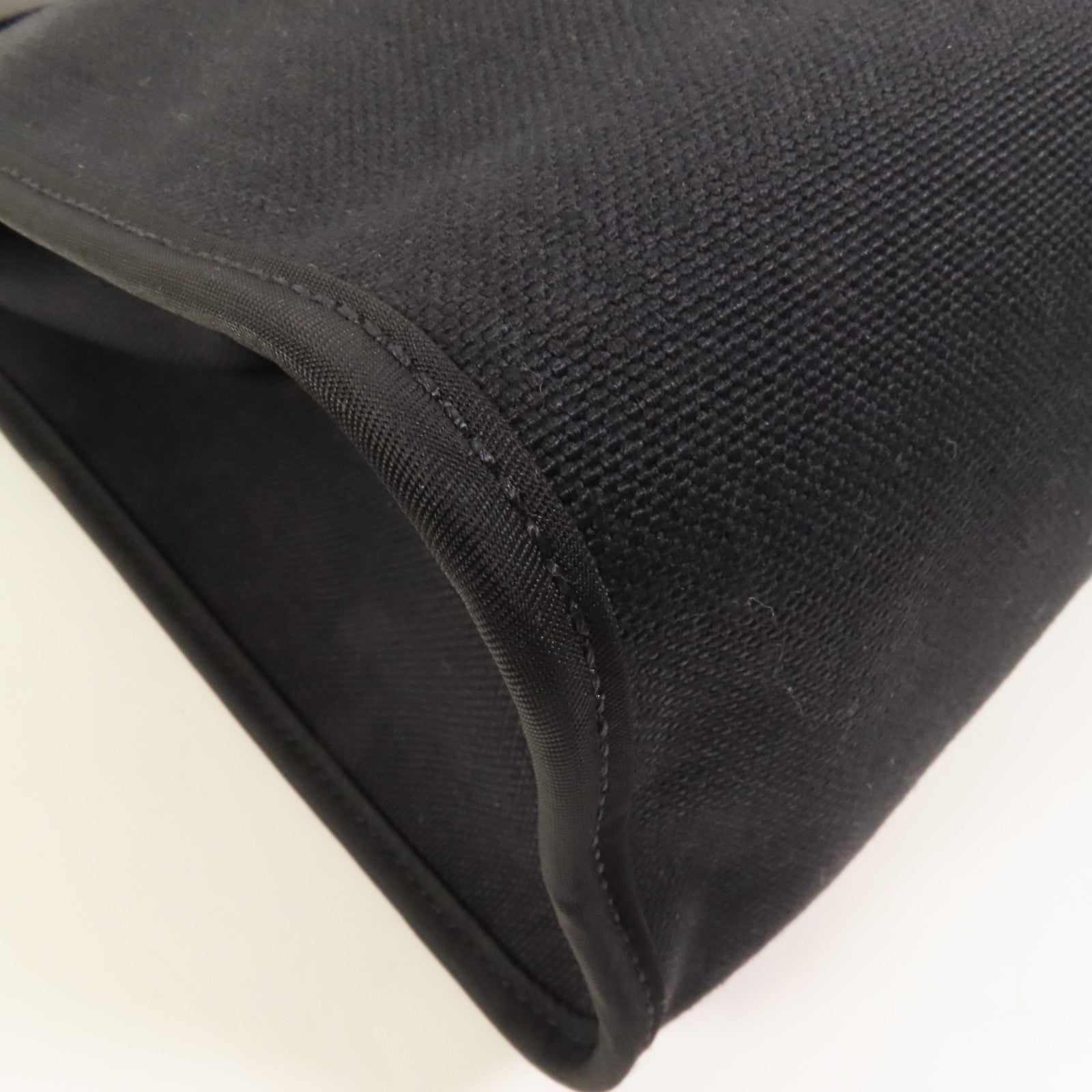 HERMES 帆布Herbag PM銀扣手挽肩背兩用袋Noir