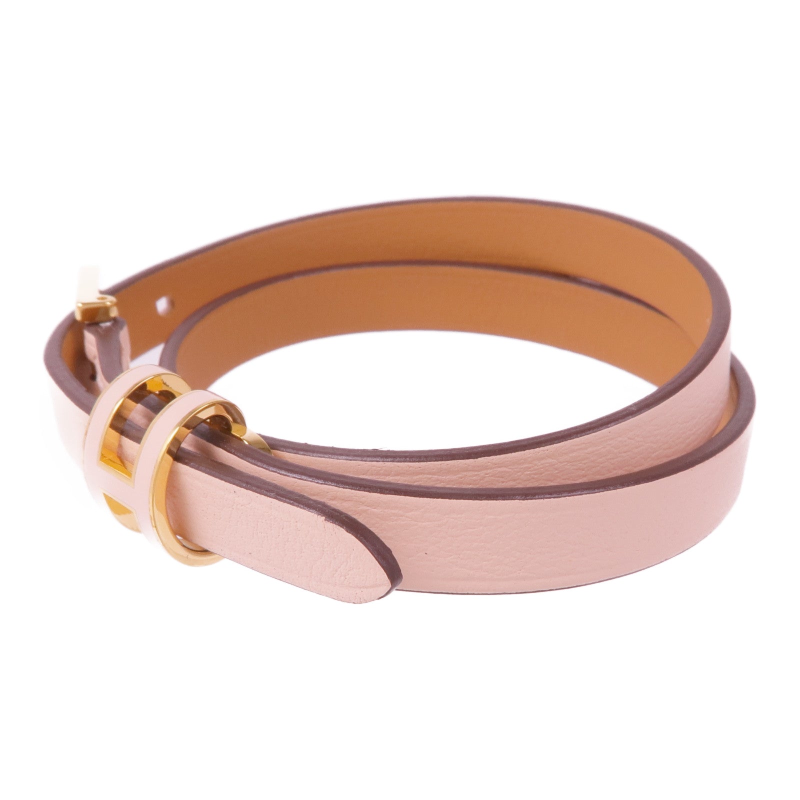 HERMES Swift皮革Pop H Double Tour金扣手帶Rose Eglantine