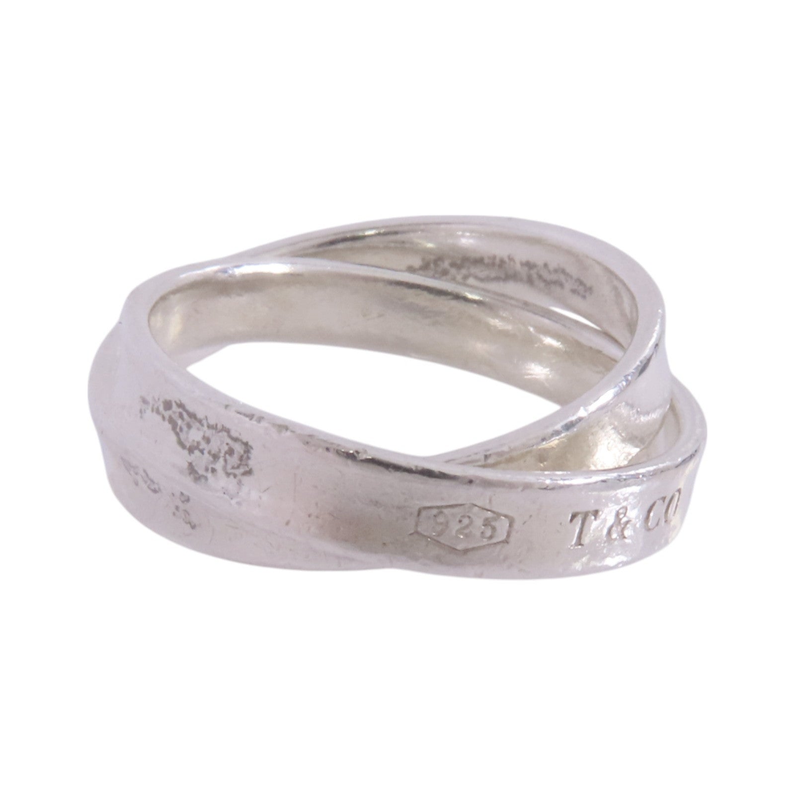 TIFFANY＆CO 925純銀1837 Double Silver Ring戒指US#7.5