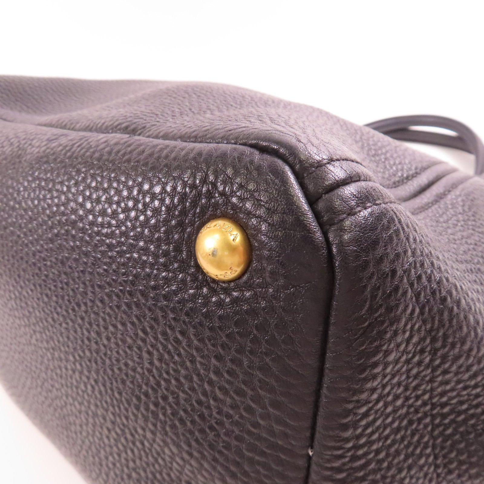 PRADA GHW Handbag Shoulder Bag Calfskin Leather Black