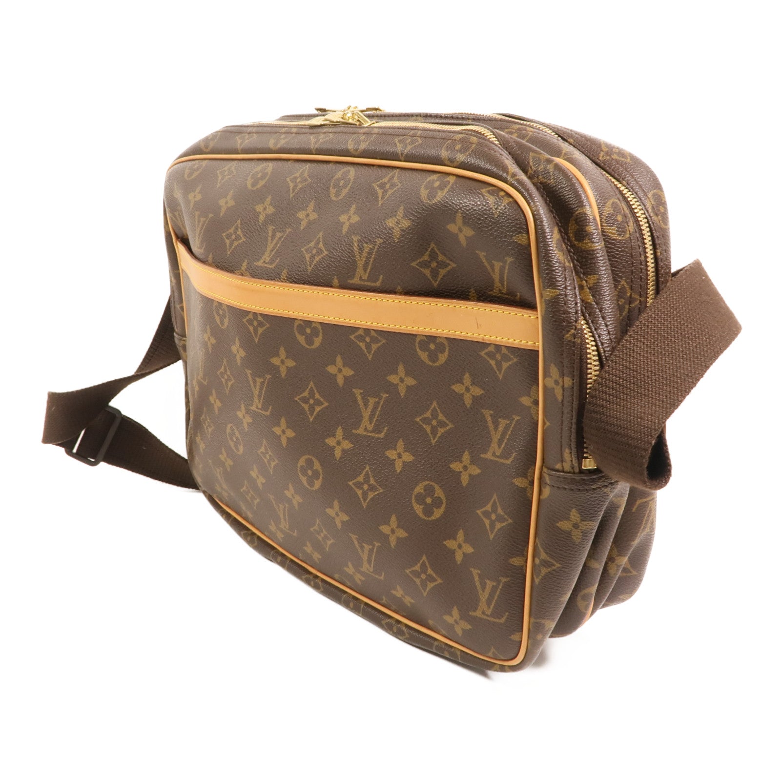 LOUIS VUITTON Monogram Reporter GM金扣肩背袋