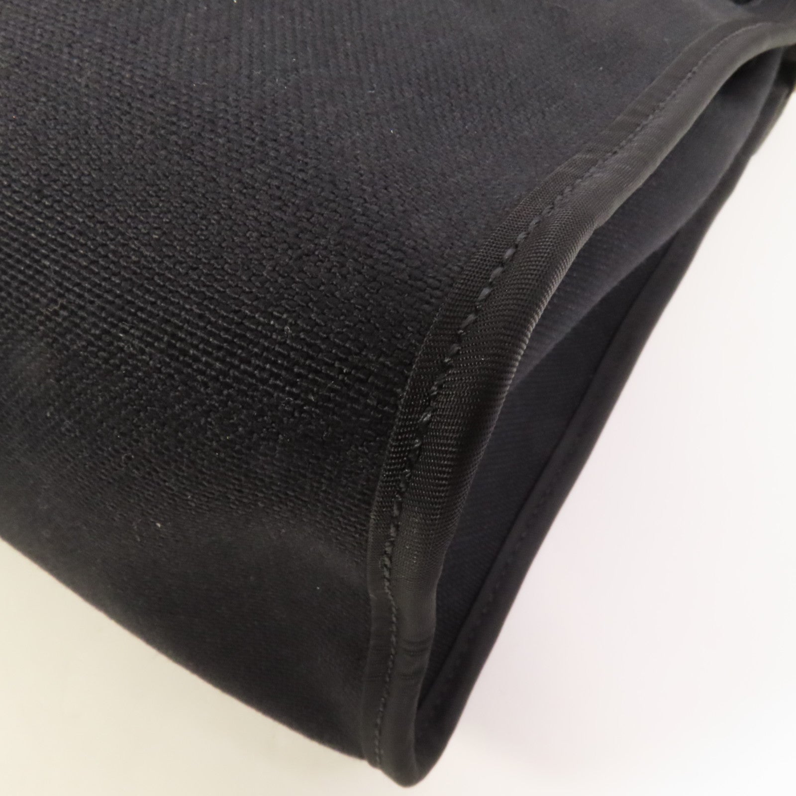 HERMES 帆布Herbag PM銀扣手挽肩背兩用袋Noir