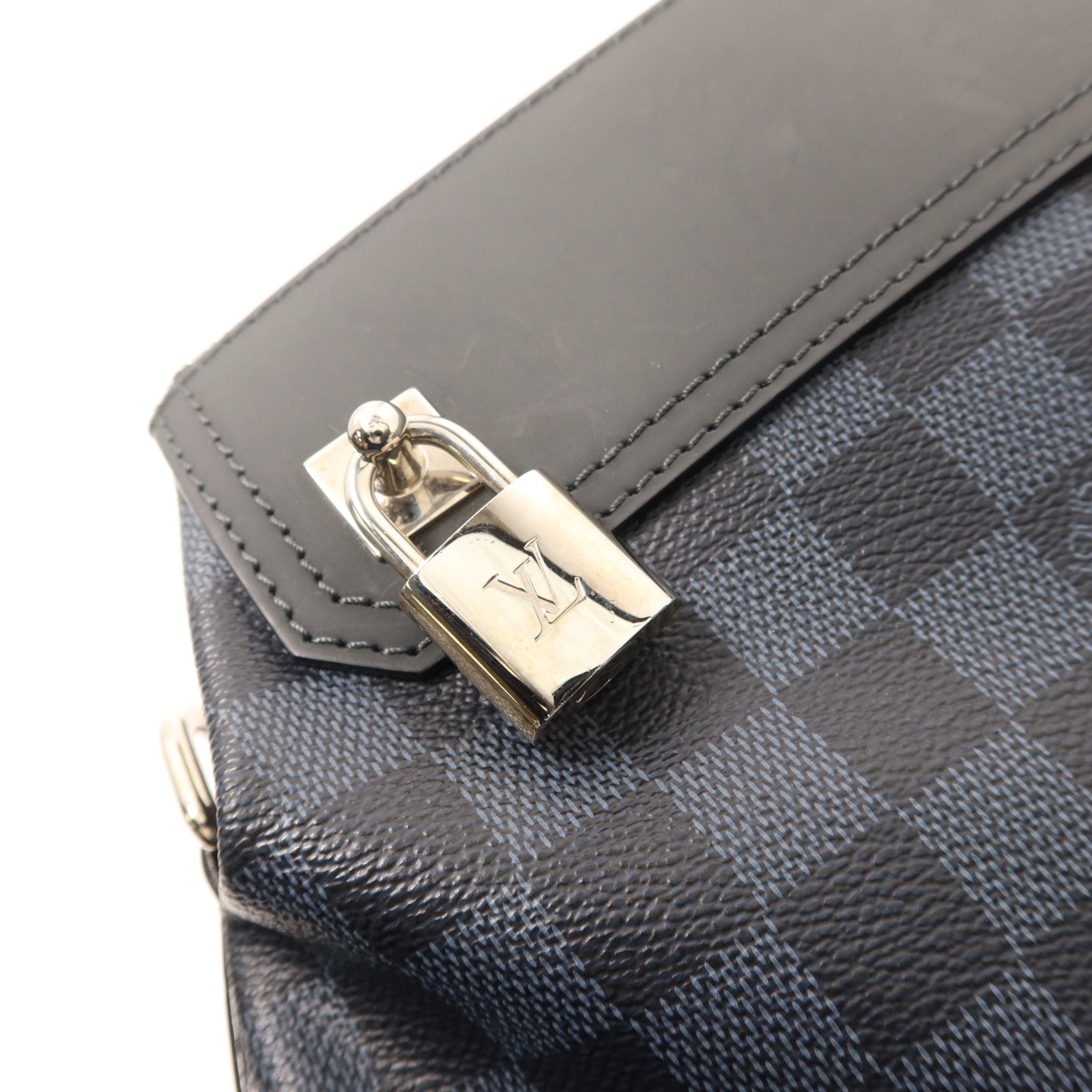 LOUIS VUITTON Damier Cobalt Greenwich Messenger Bag銀扣肩背袋