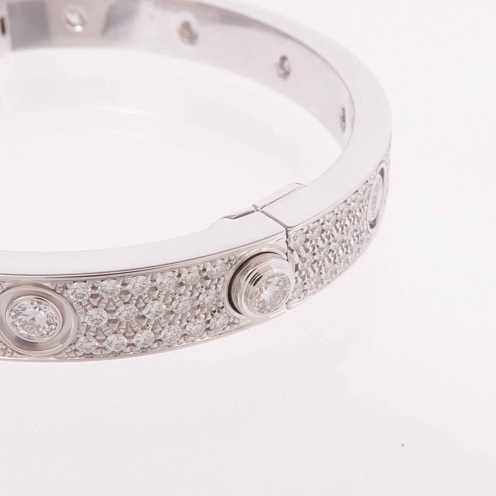 CARTIER 18K白金Love Bracelet Full Diamonds鑽石手鐲Cartier#16