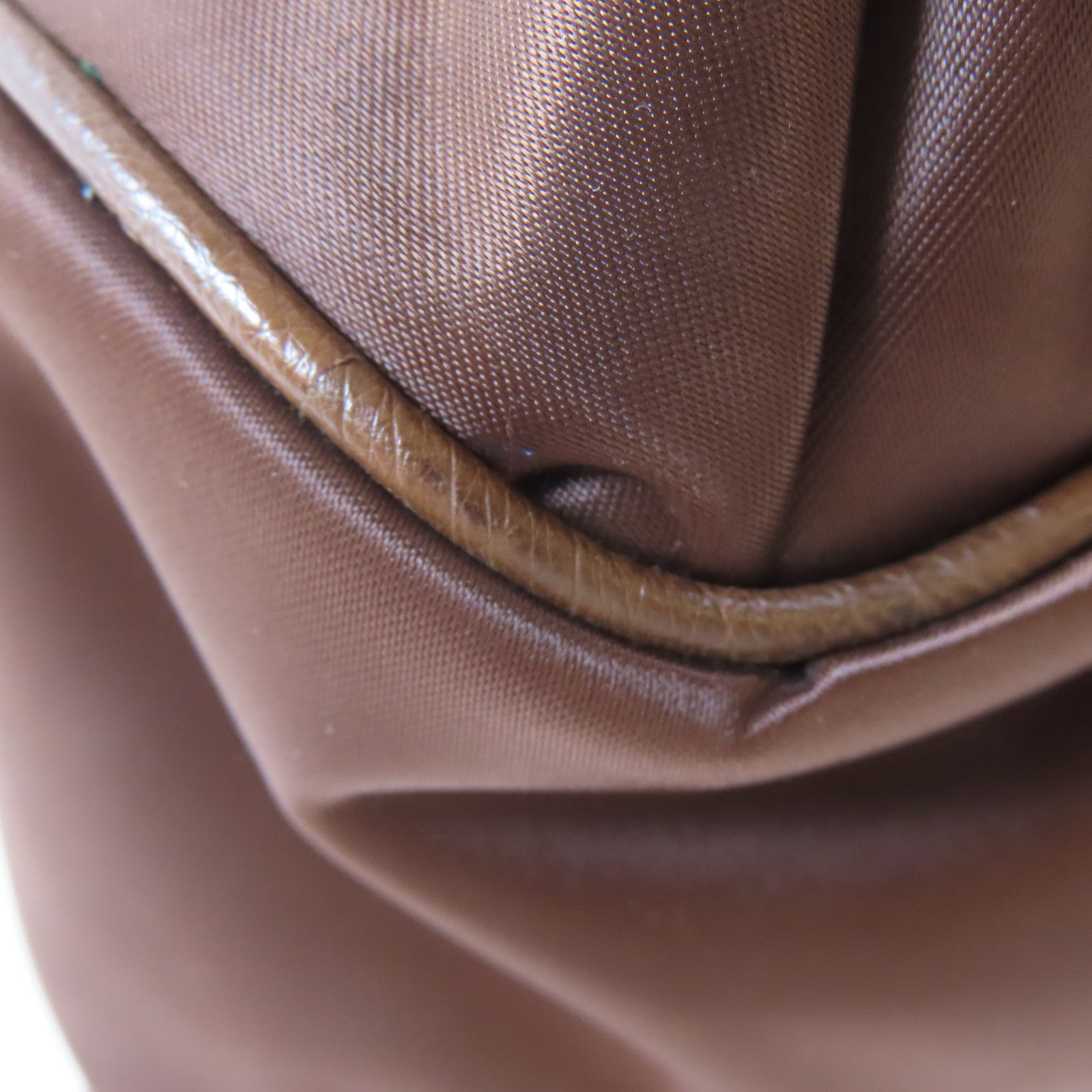 SELECTION 鴕鳥皮革/尼龍Kwanpen Shoulder Bag銀扣肩背袋棕色