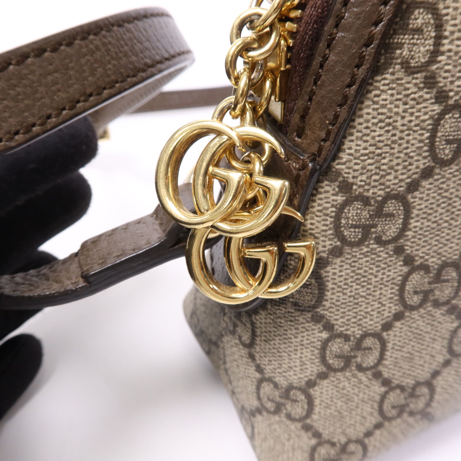 GUCCI 塗層帆布GG Ophidia金扣肩背袋