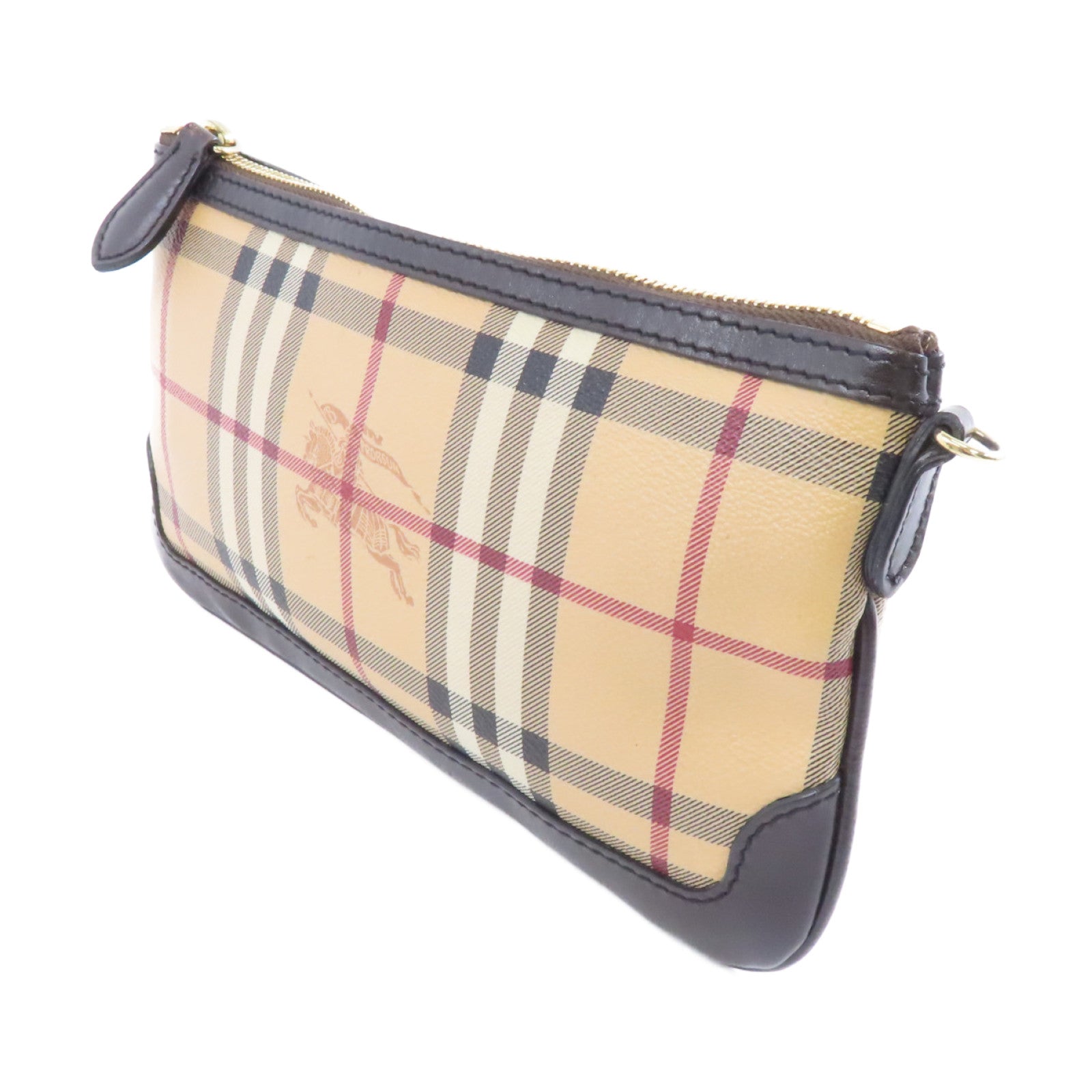 BURBERRY 塗層帆布Shoulder Bag金扣肩背袋啡色