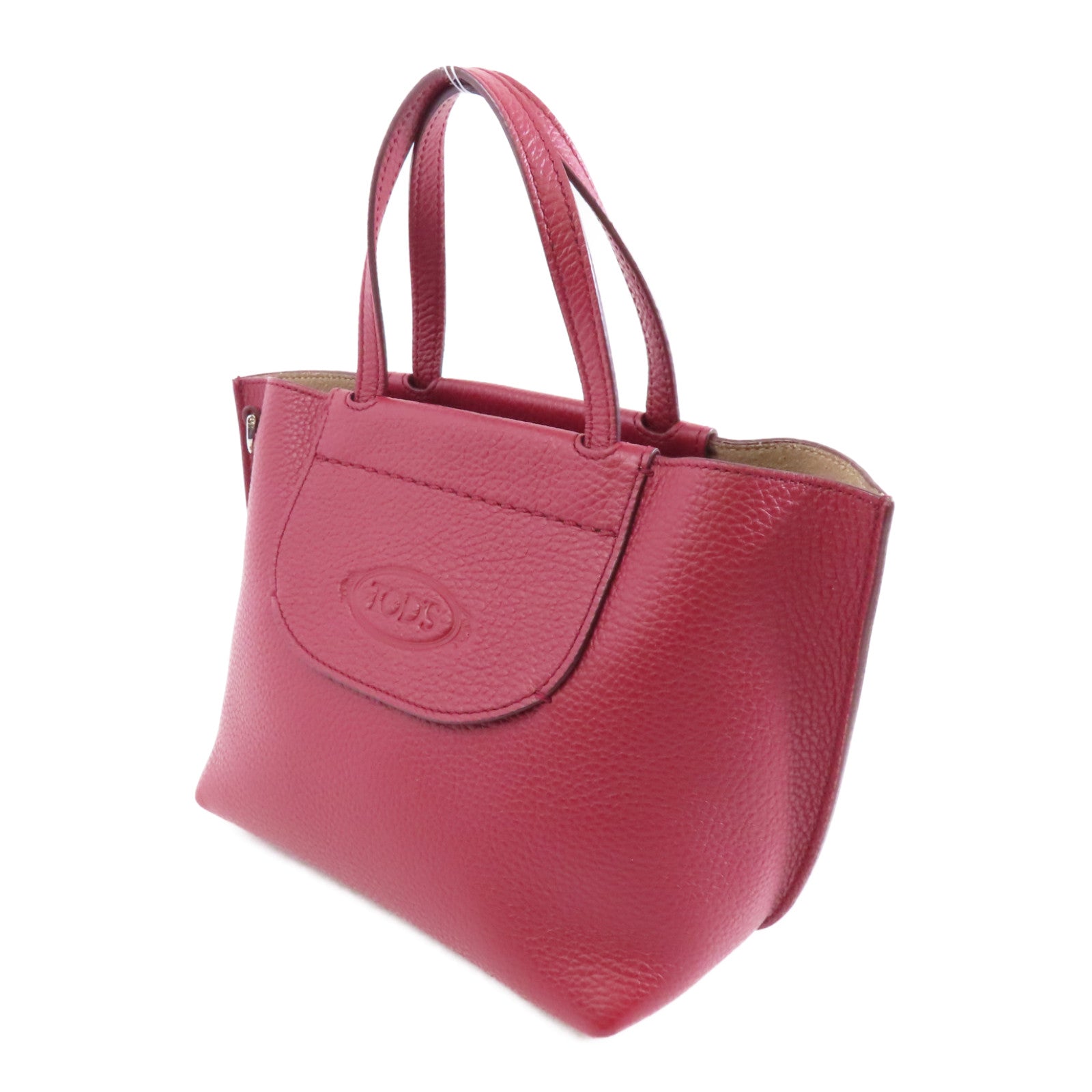 TOD’S 牛皮皮革2way Shoulder Bag銀扣手挽肩背兩用袋紅色