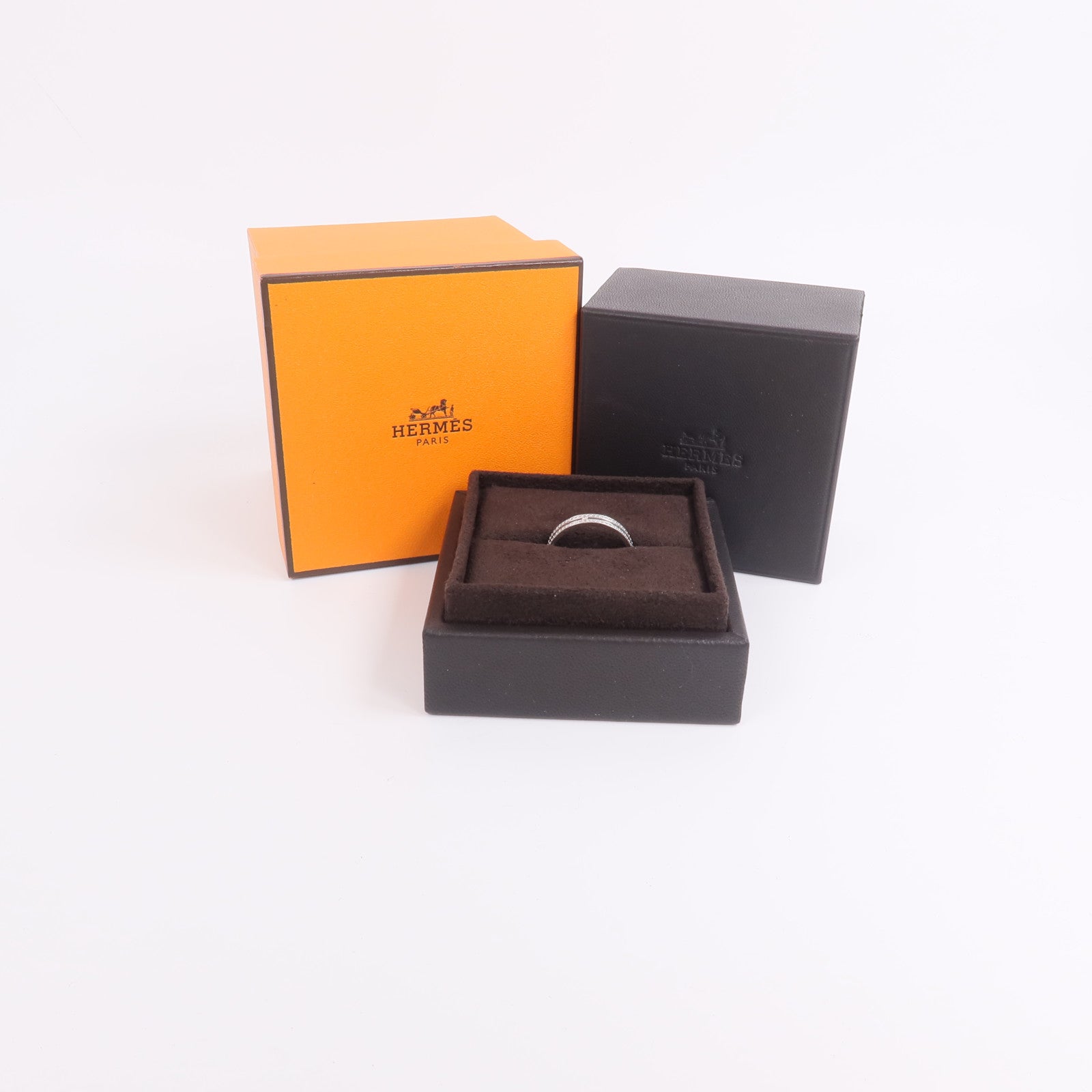 HERMES 18K白金Ariane Wedding Band Ring鑽石戒指
