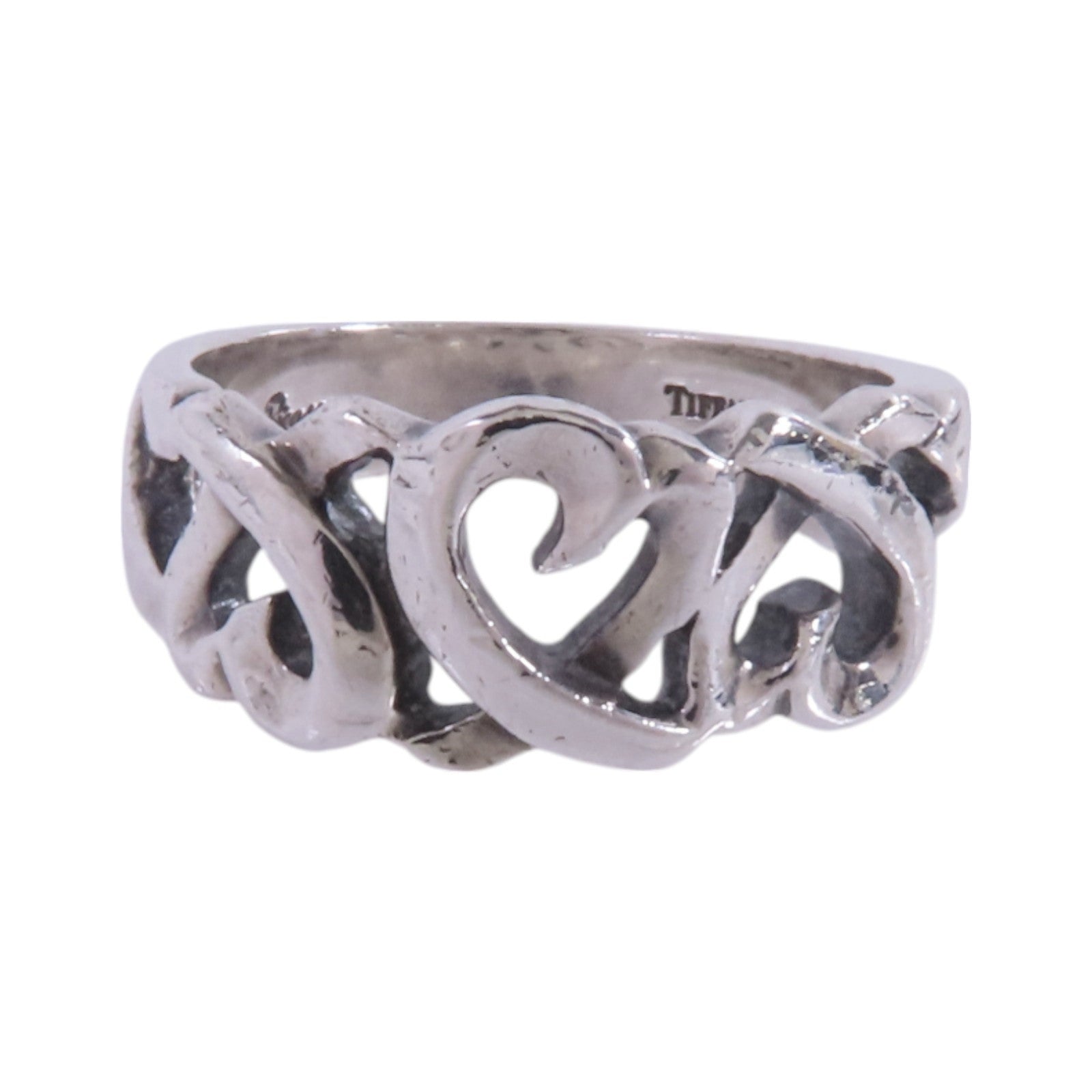 TIFFANY＆CO 925純銀Loving Heart Silver Ring戒指US#7.5