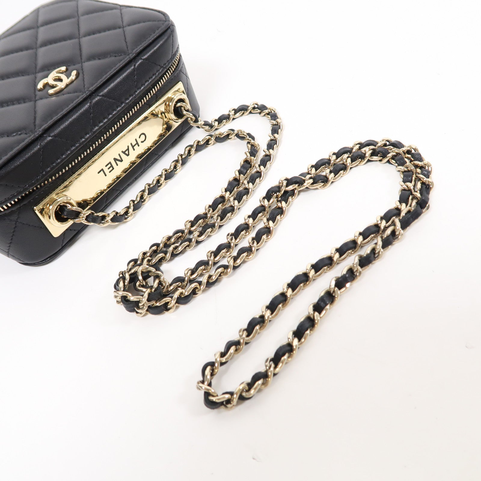 CHANEL 【激減優惠】羊皮皮革Chain Shoulder金扣鏈帶肩背袋