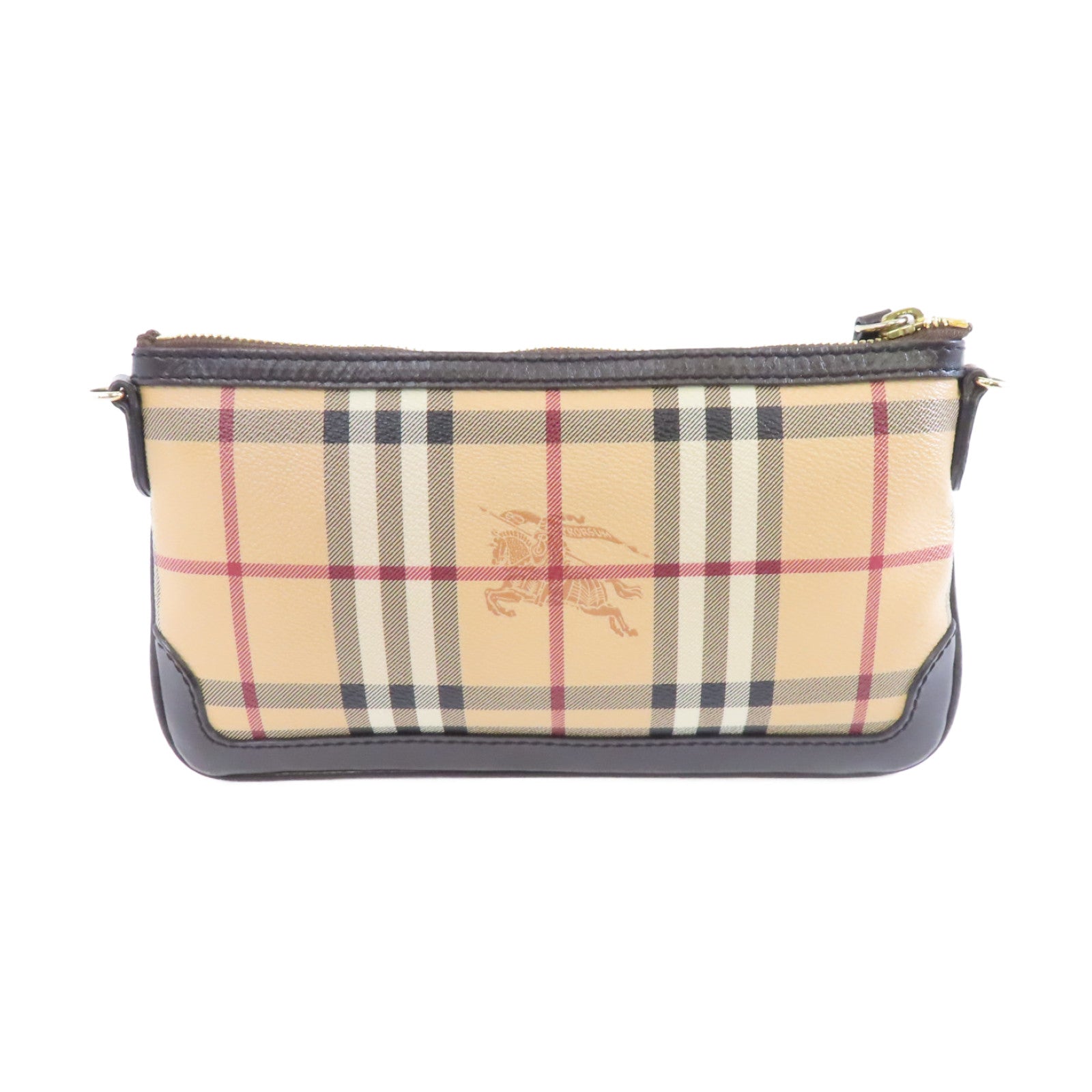 BURBERRY 塗層帆布Shoulder Bag金扣肩背袋啡色