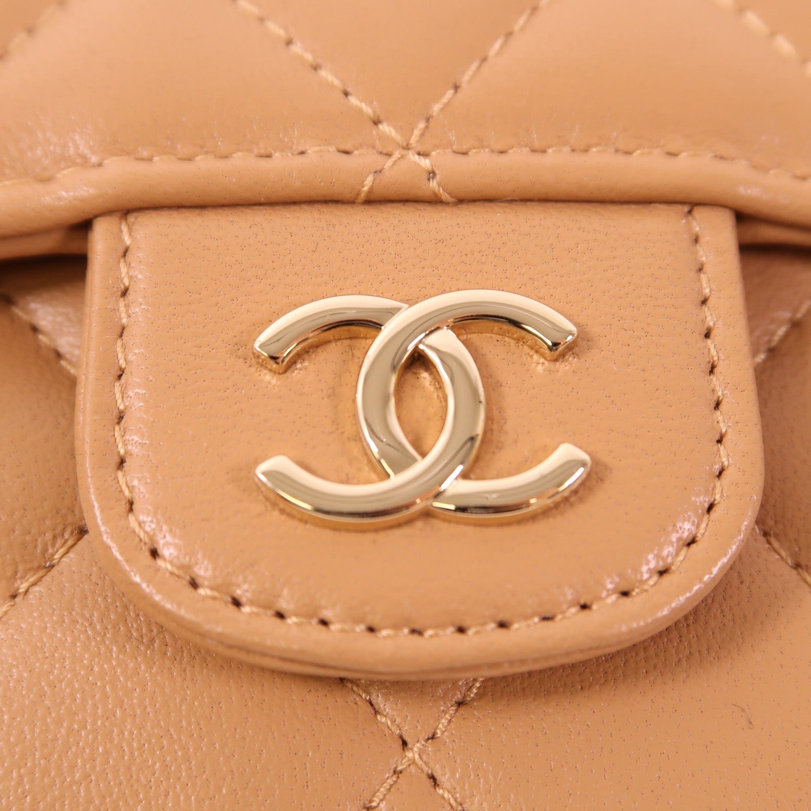 CHANEL CC GHW Mini Flap Bag With Handle 2 Way Bag AP2682 Leather Brown