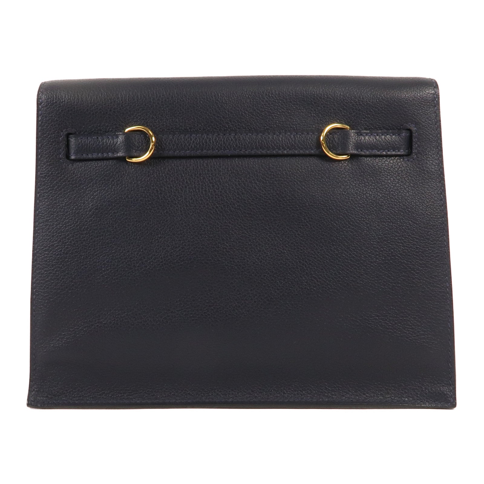 HERMES Evercolor皮革Kelly Danse金扣肩背袋2Z Bleu Nuit