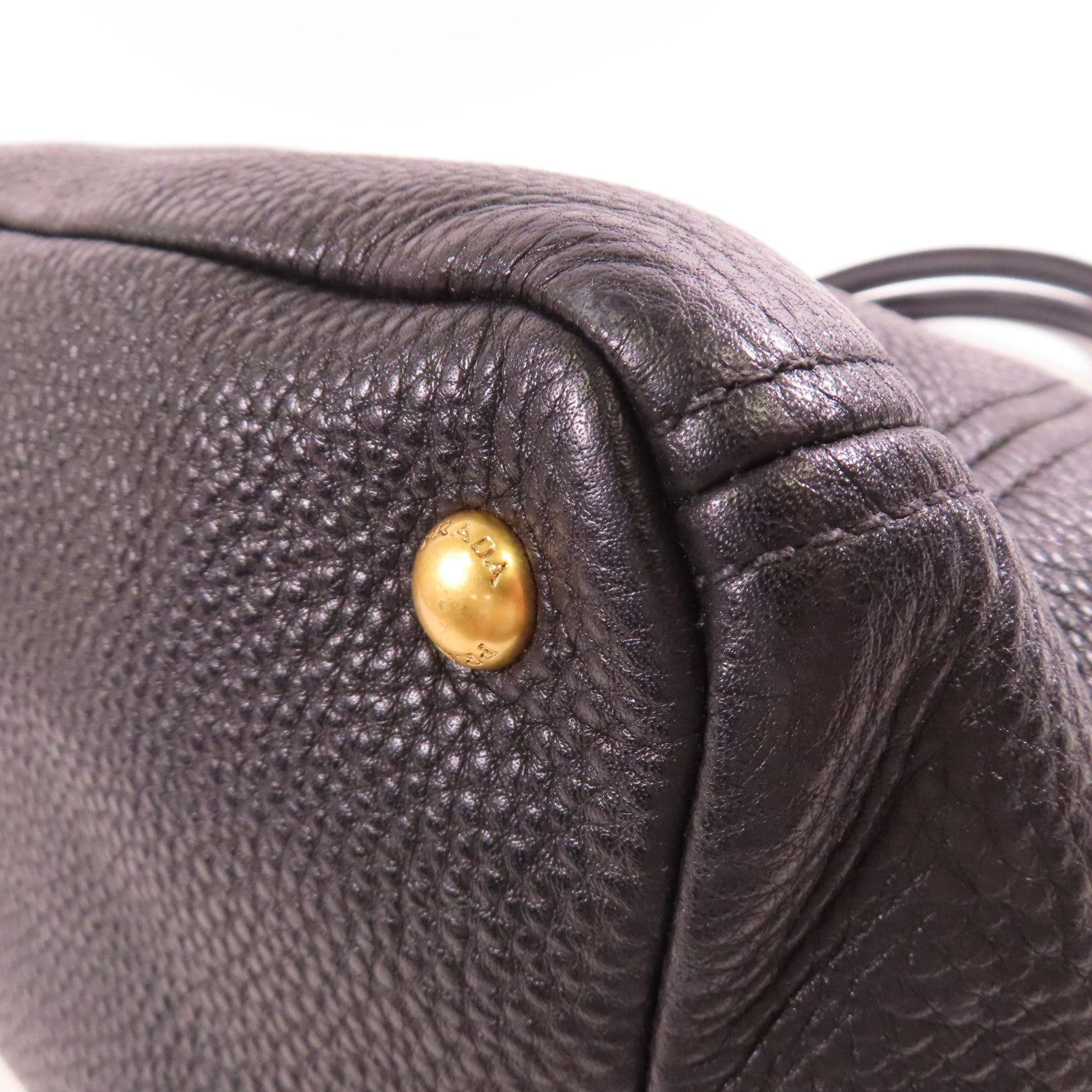 PRADA 牛皮皮革Handbag/Shoulder Bag金扣肩背袋/手挽袋