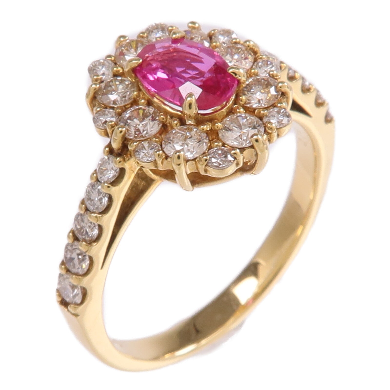 JEWELRY 18K黃金Ruby Diamond Ring紅寶石/鑽石戒指US#6