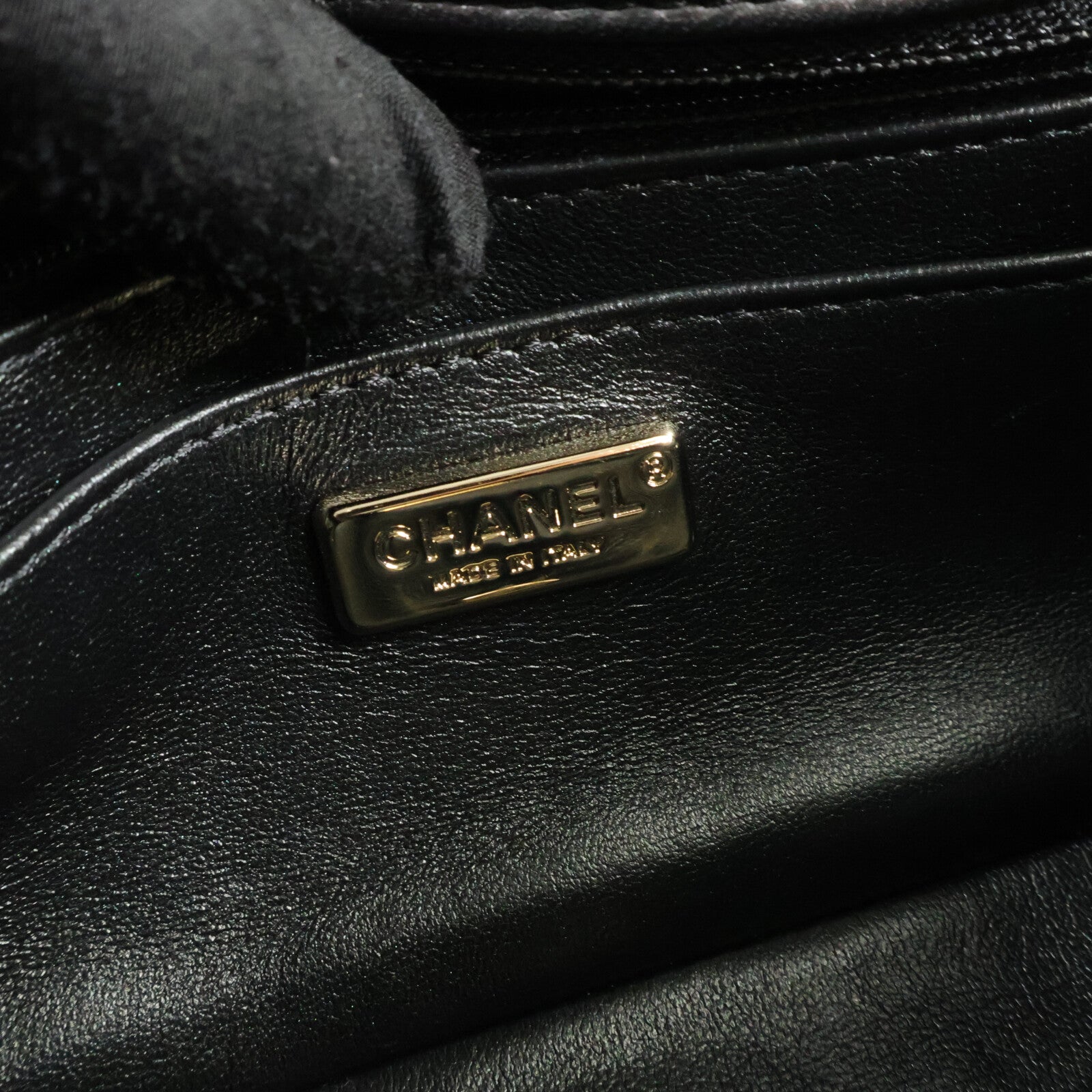 CHANEL 羊皮皮革/珠片Chain Shoulder Bag鏈帶肩背袋
