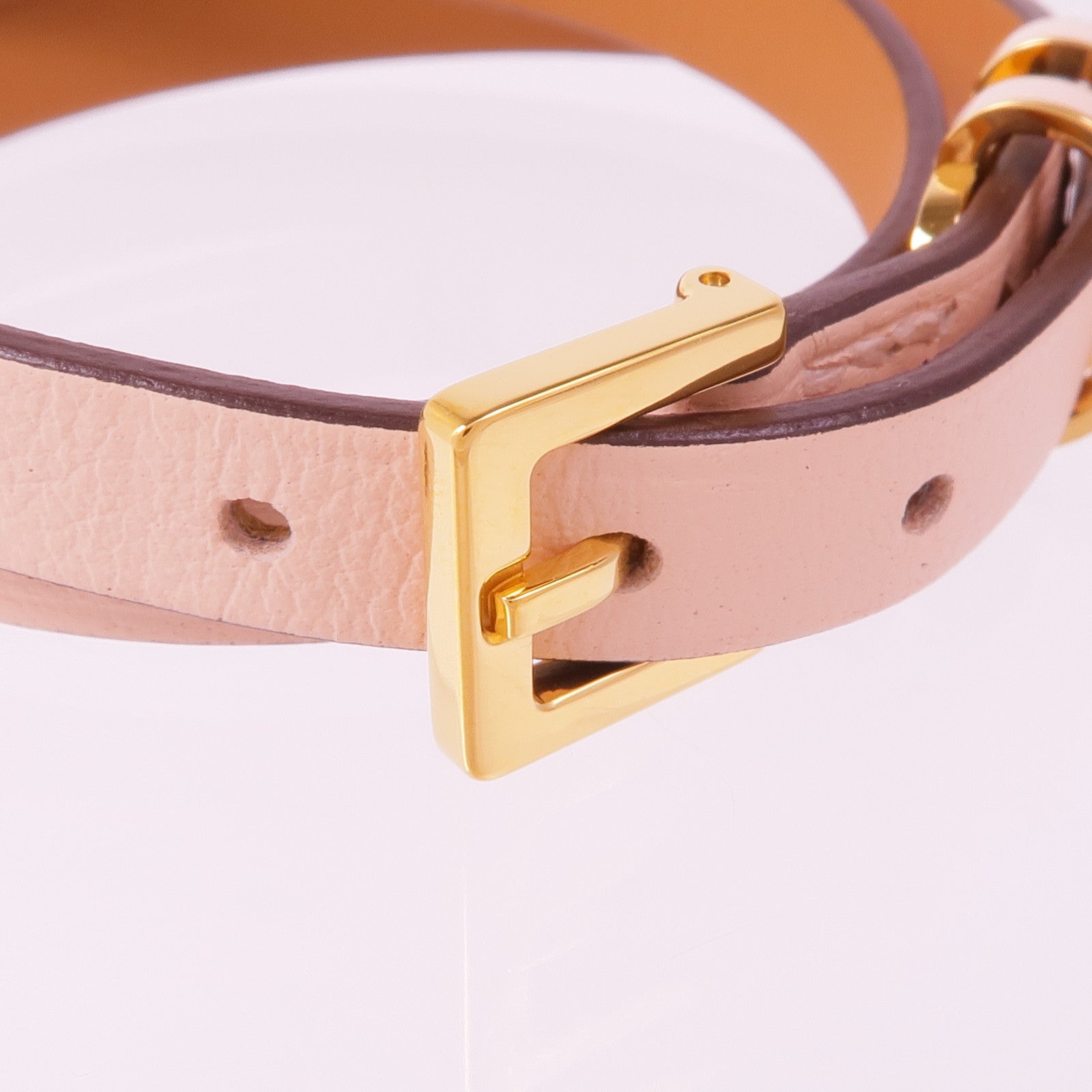 HERMES Swift皮革Pop H Double Tour金扣手帶Rose Eglantine