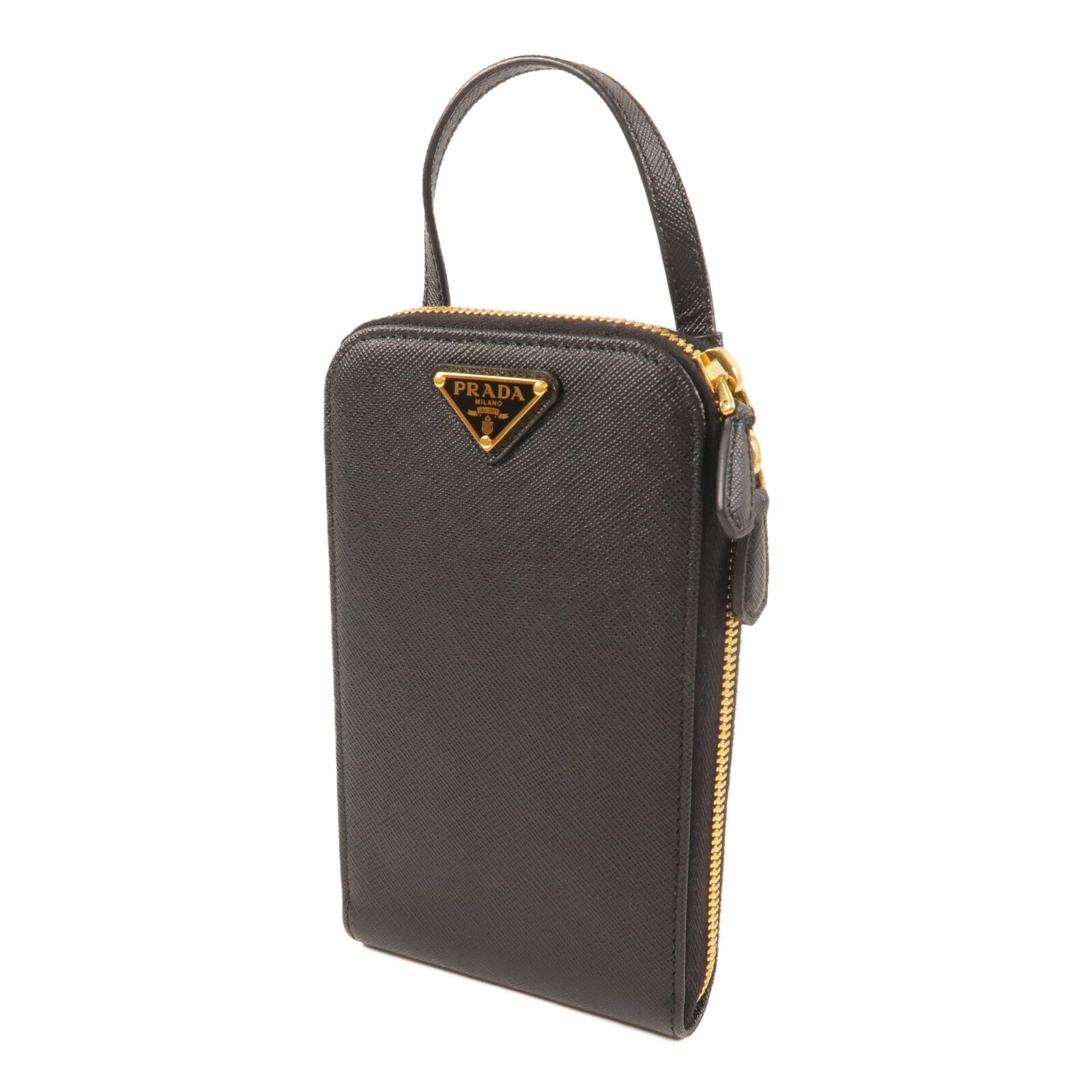 PRADA 牛皮皮革Phone Bag金扣手挽肩背兩用袋