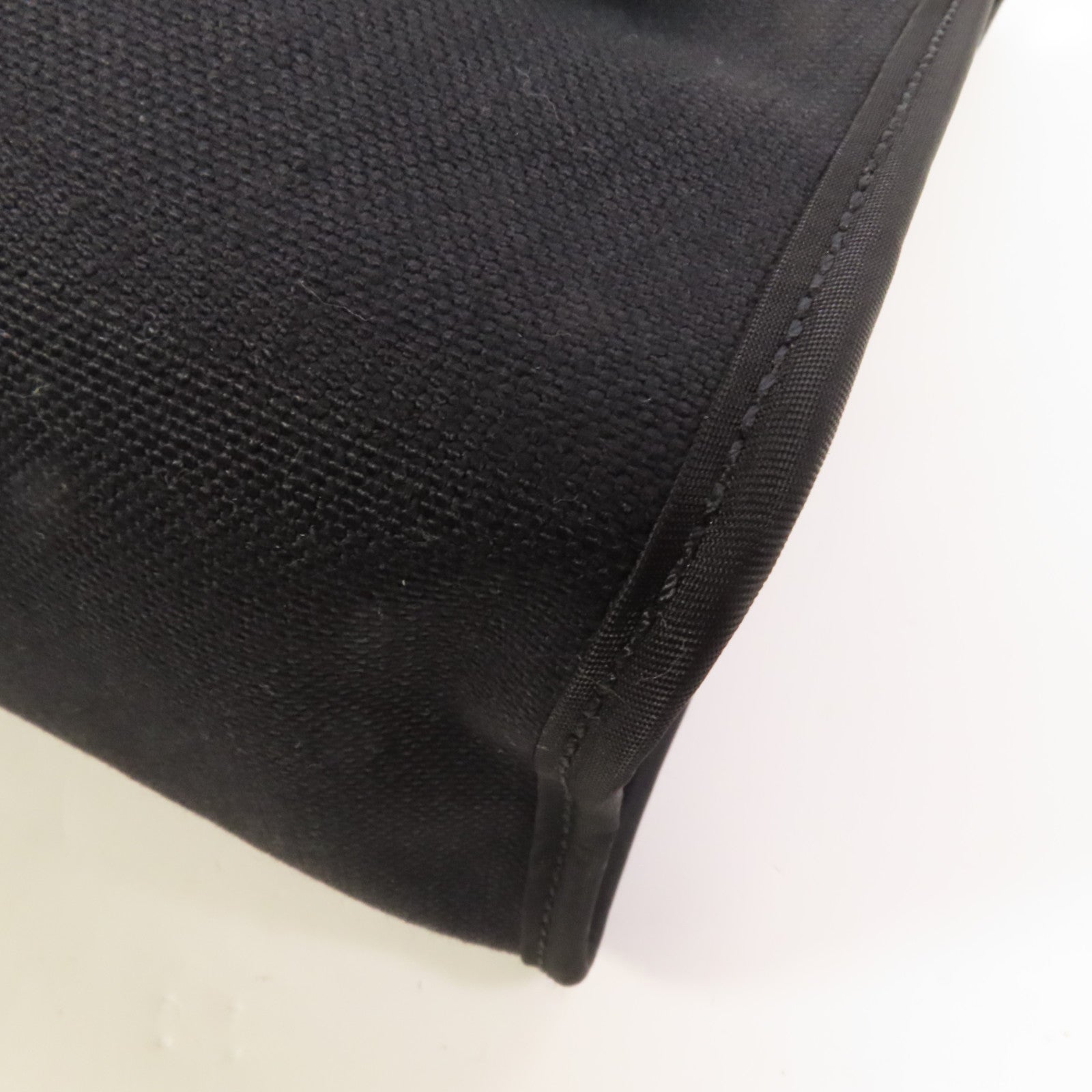 HERMES 帆布Herbag PM銀扣手挽肩背兩用袋Noir