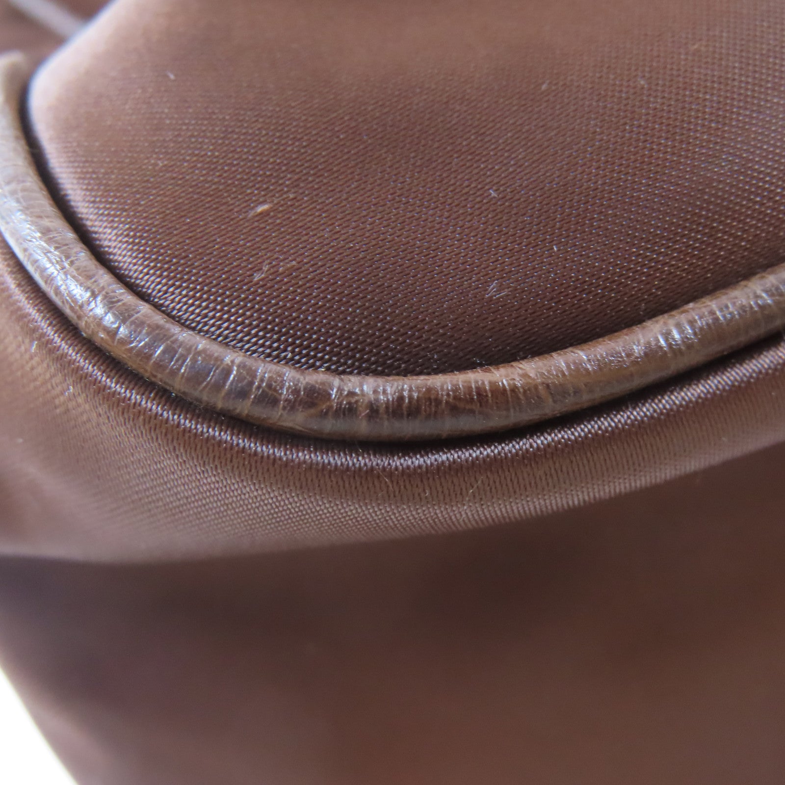 SELECTION 【激減優惠】鴕鳥皮革/尼龍Kwanpen Shoulder Bag銀扣肩背袋棕色