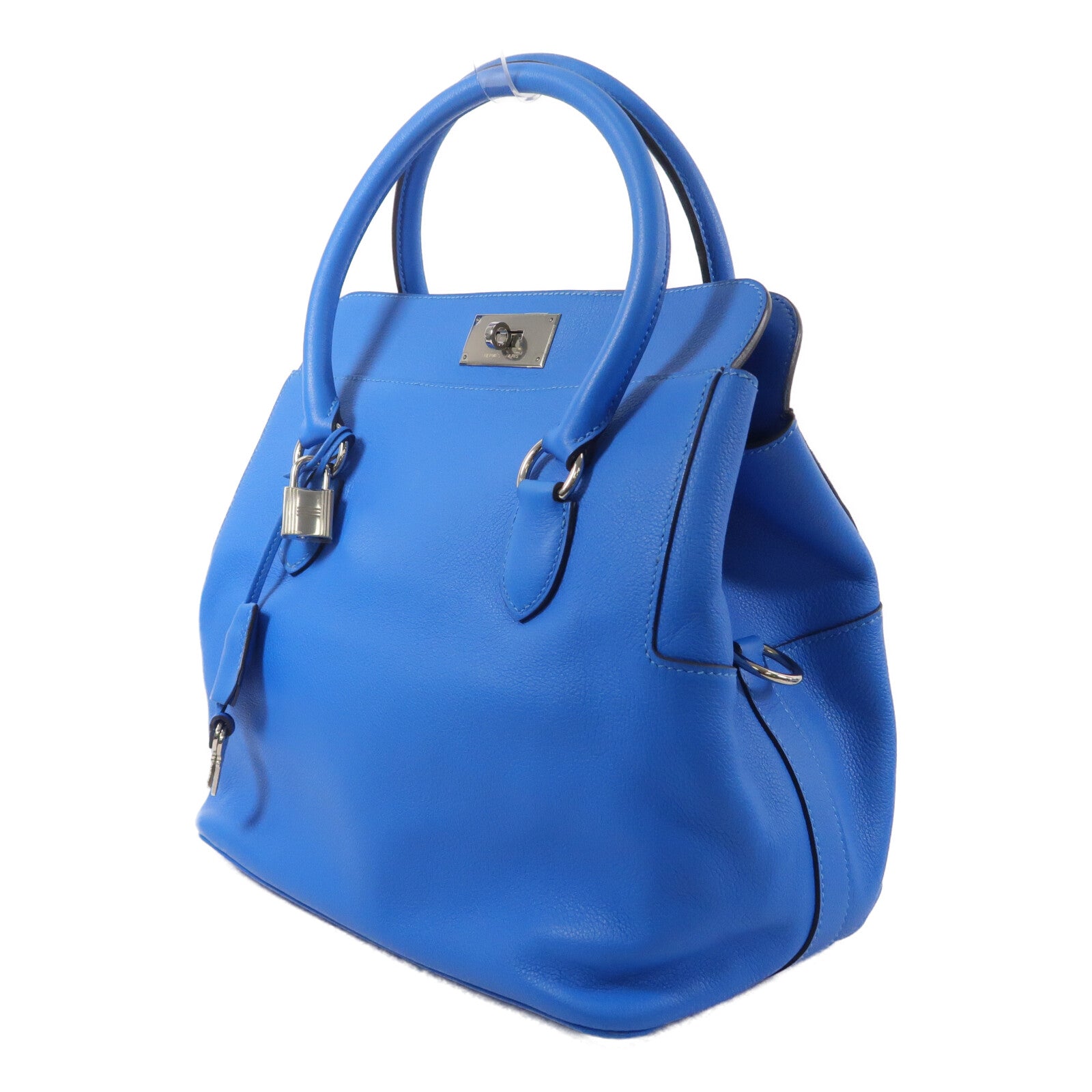 HERMES Evercolor皮革Toolbox 26手挽肩背兩用袋Blue Hydra