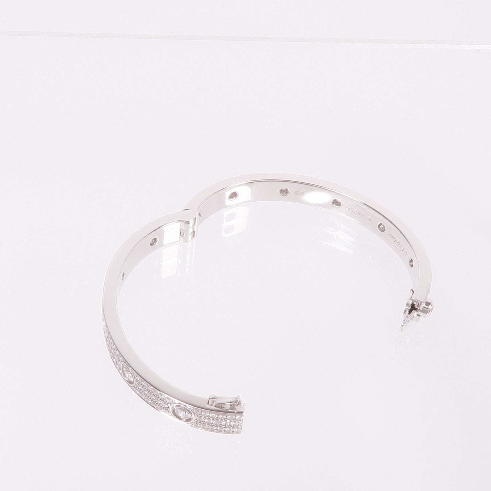 CARTIER 18K白金Love Bracelet Full Diamonds鑽石手鐲Cartier#16
