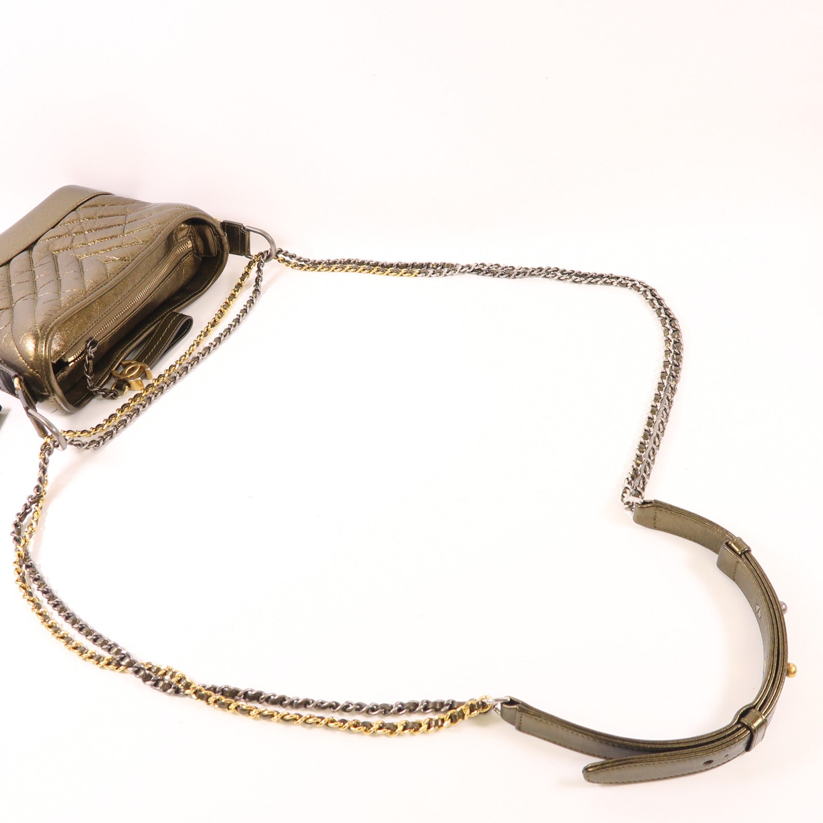 CHANEL 【激減優惠】牛皮皮革Gabrielle Small鏈帶肩背袋