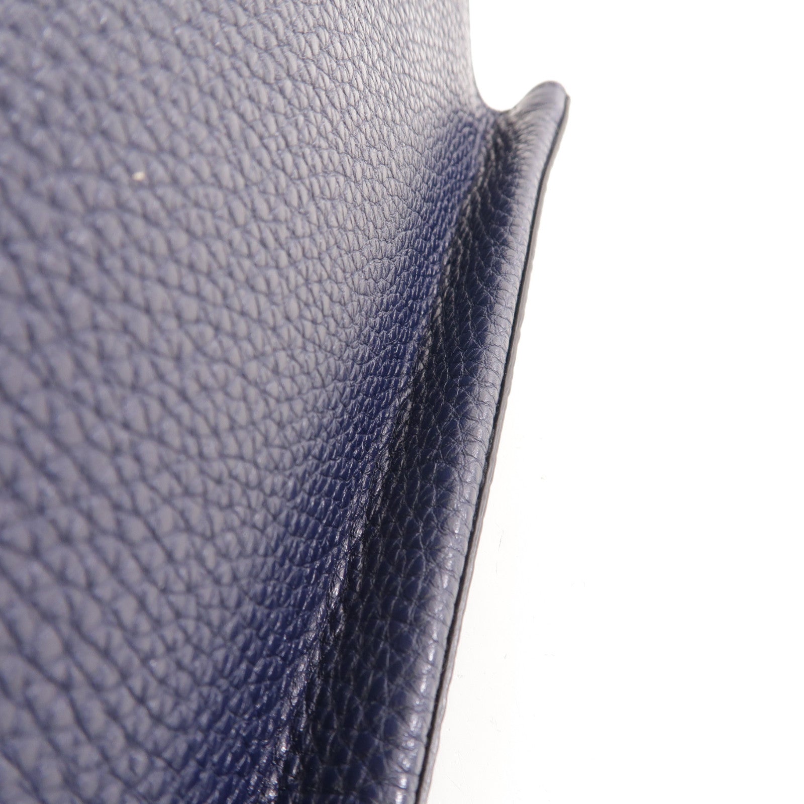 FENDI 牛皮皮革Clutch Bag銀扣手拿包深藍色/白色