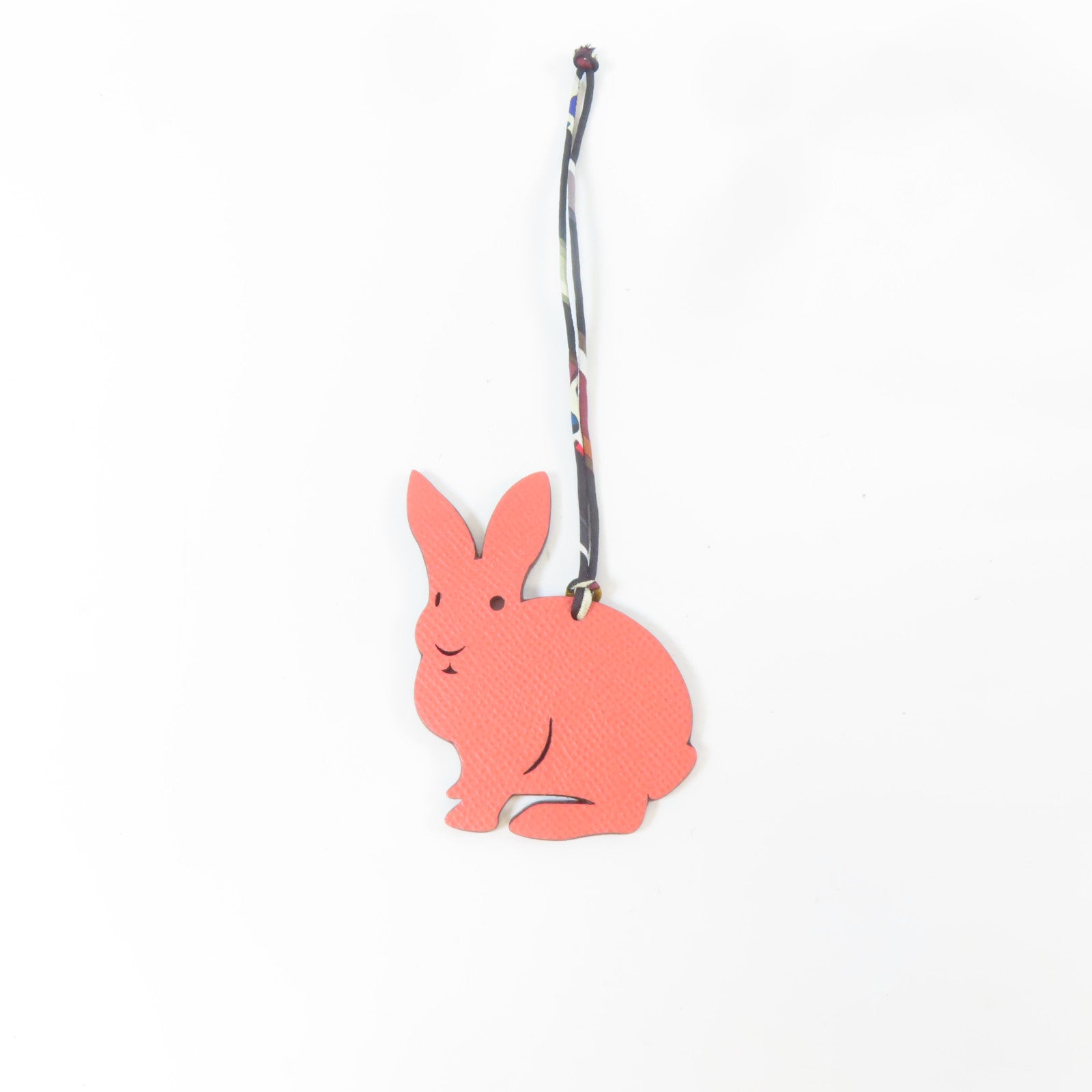HERMES Epsom皮革Charm Rabbie 小飾物粉紅色