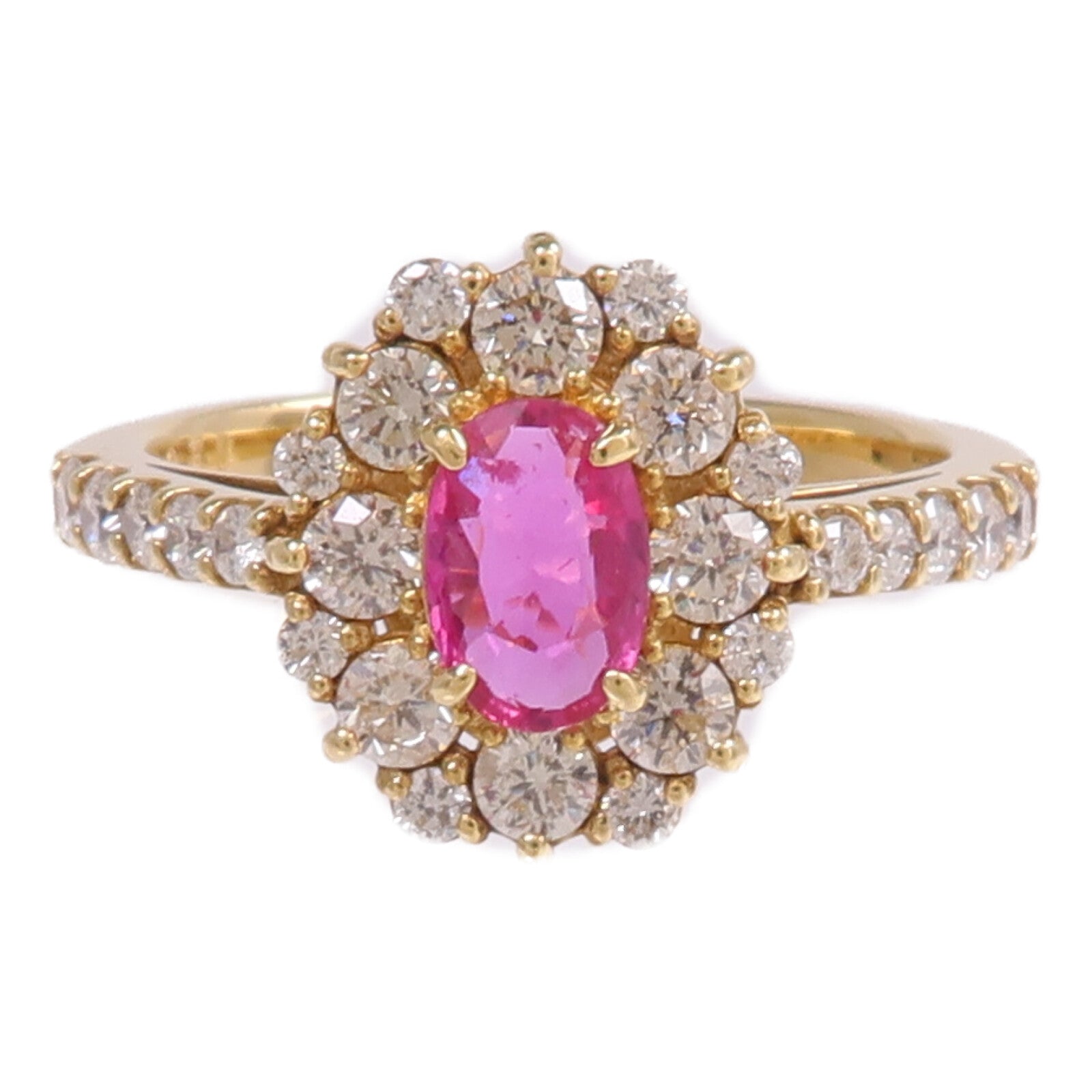 JEWELRY 18K黃金Ruby Diamond Ring紅寶石/鑽石戒指US#6