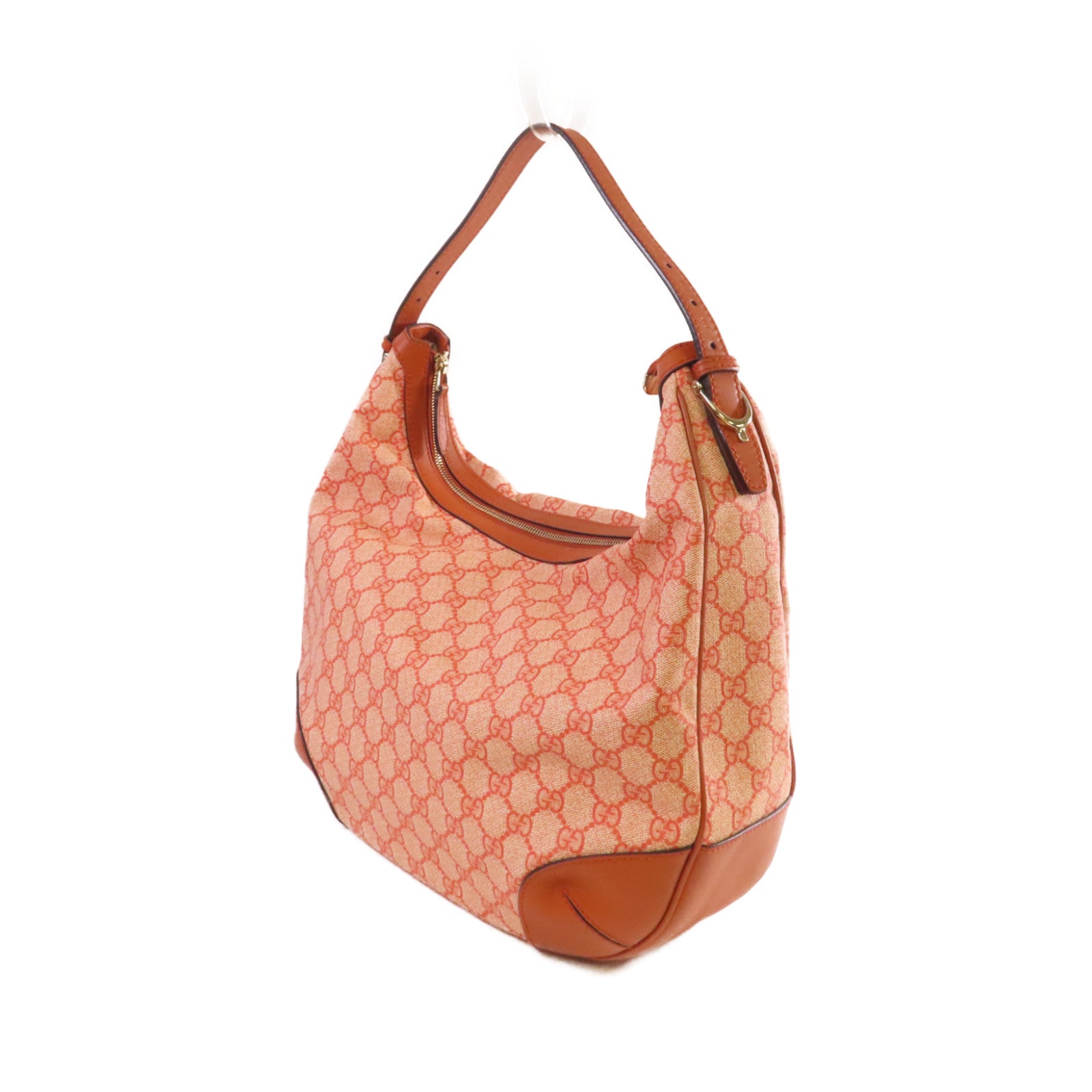 GUCCI 【激減優惠】塗層帆布Shoulder Bag金扣肩背袋橙色