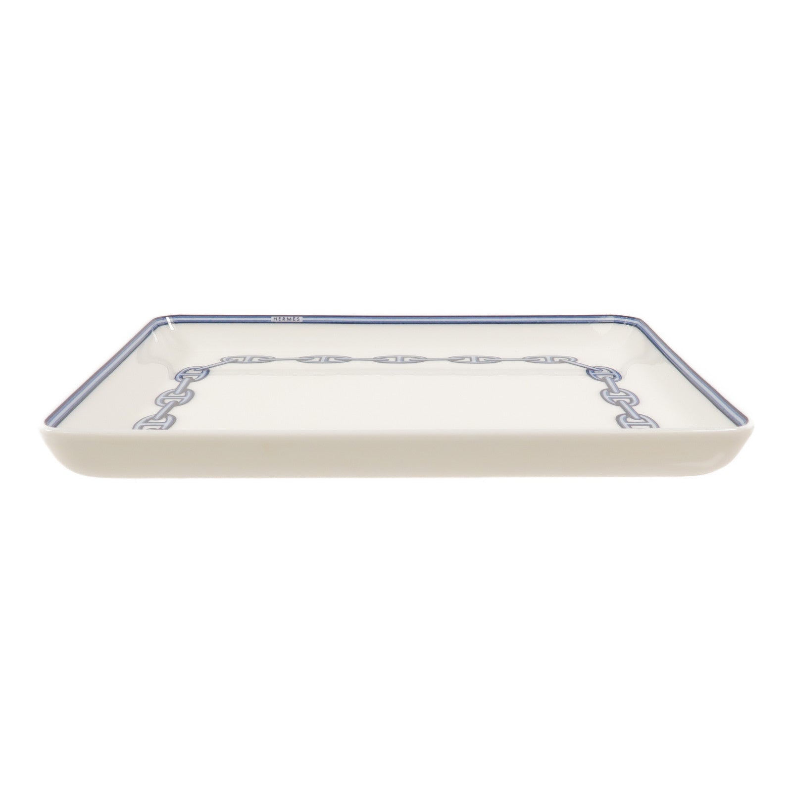 HERMES 白瓷Chaine d'Ancre Square Plate碟