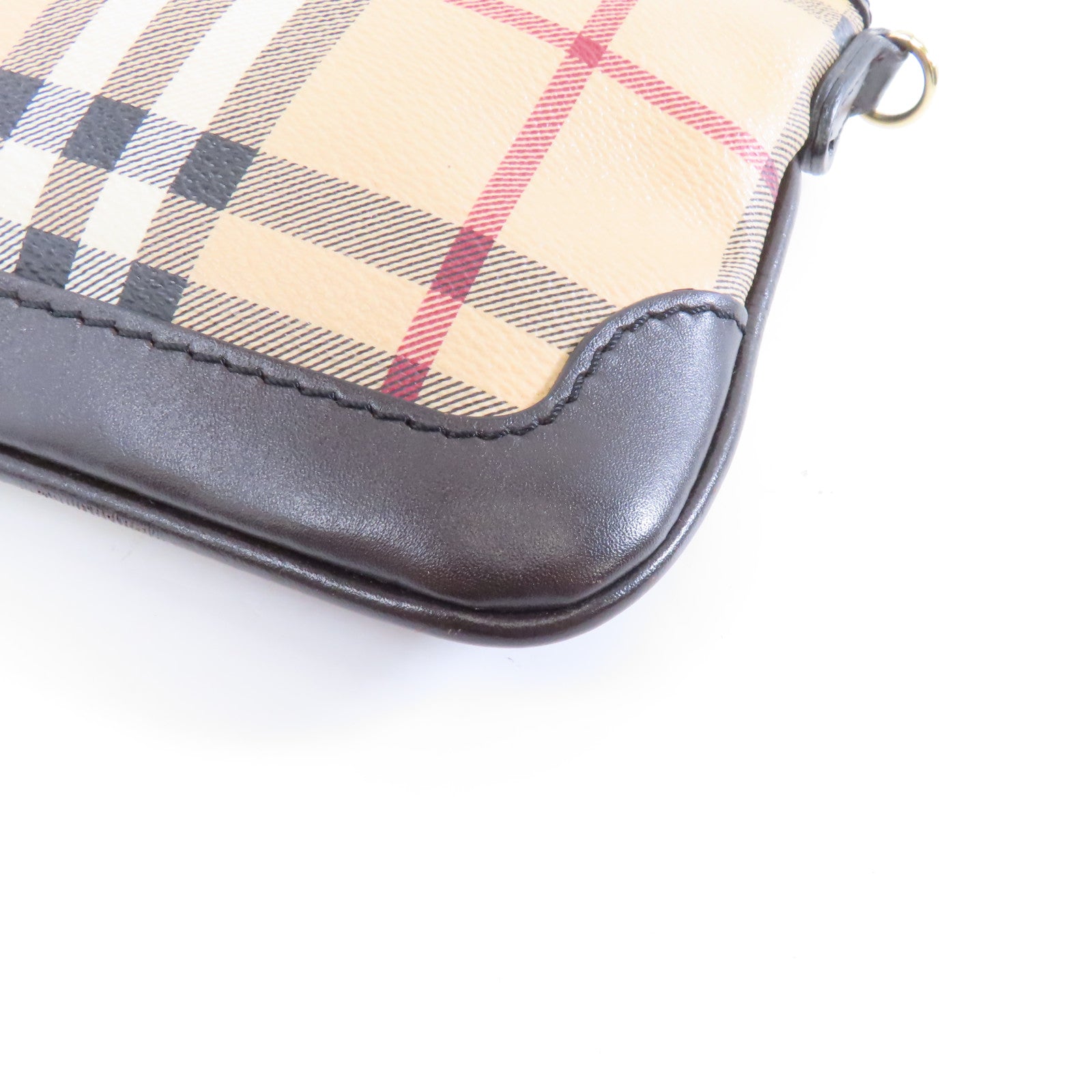 BURBERRY 塗層帆布Shoulder Bag金扣肩背袋啡色