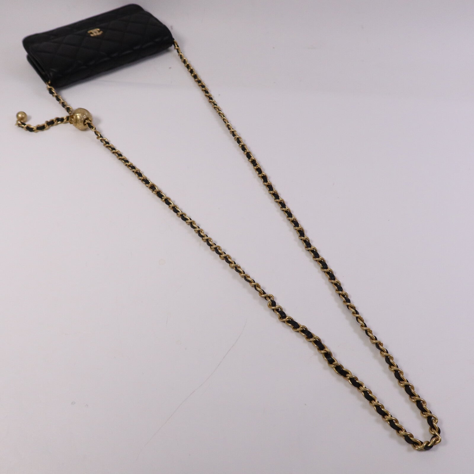 CHANEL 【激減優惠】羊皮皮革WOC Wallet On Chain金扣鏈帶肩背袋
