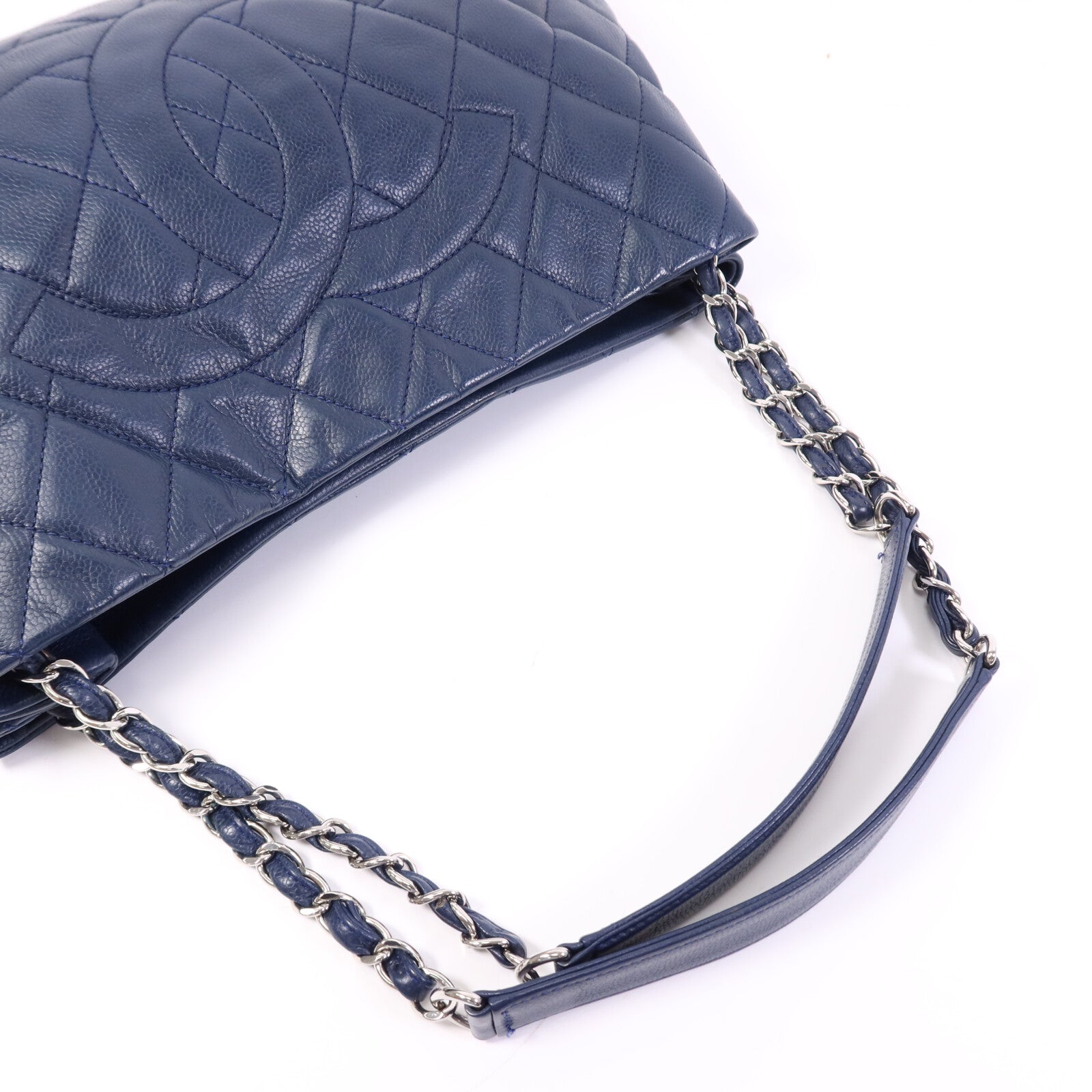 CHANEL 牛皮皮革Chain Shoulder Bag銀扣鏈帶肩背袋