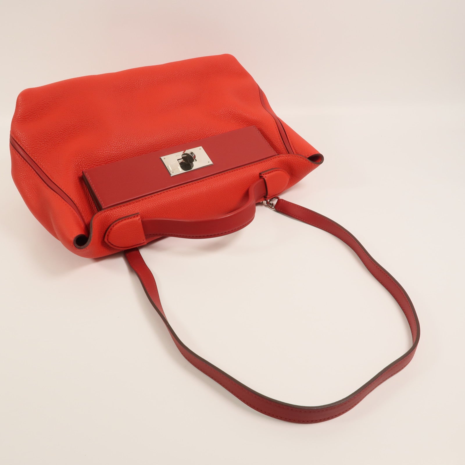 HERMES Togo/Swift皮革24/24 29cm手挽肩背兩用袋Rouge De Coeur