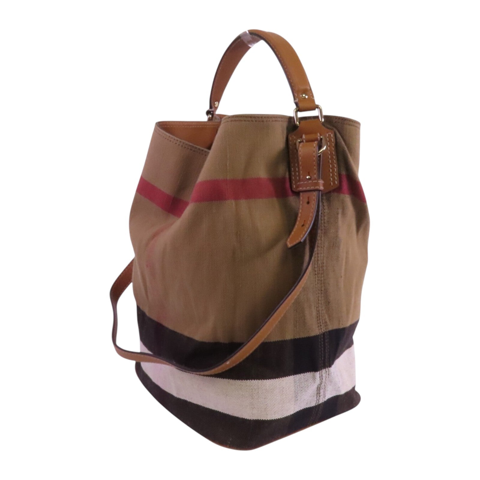 BURBERRY 帆布2Way Shouldre Bag金扣手挽肩背兩用袋