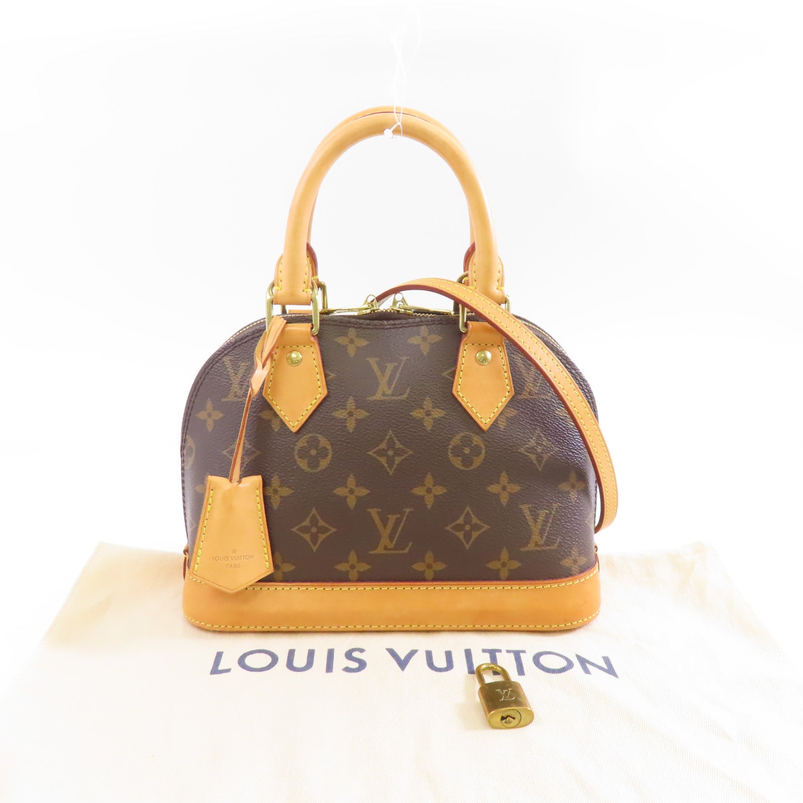 LOUIS VUITTON Monogram Alma BB金扣手挽肩背兩用袋啡色
