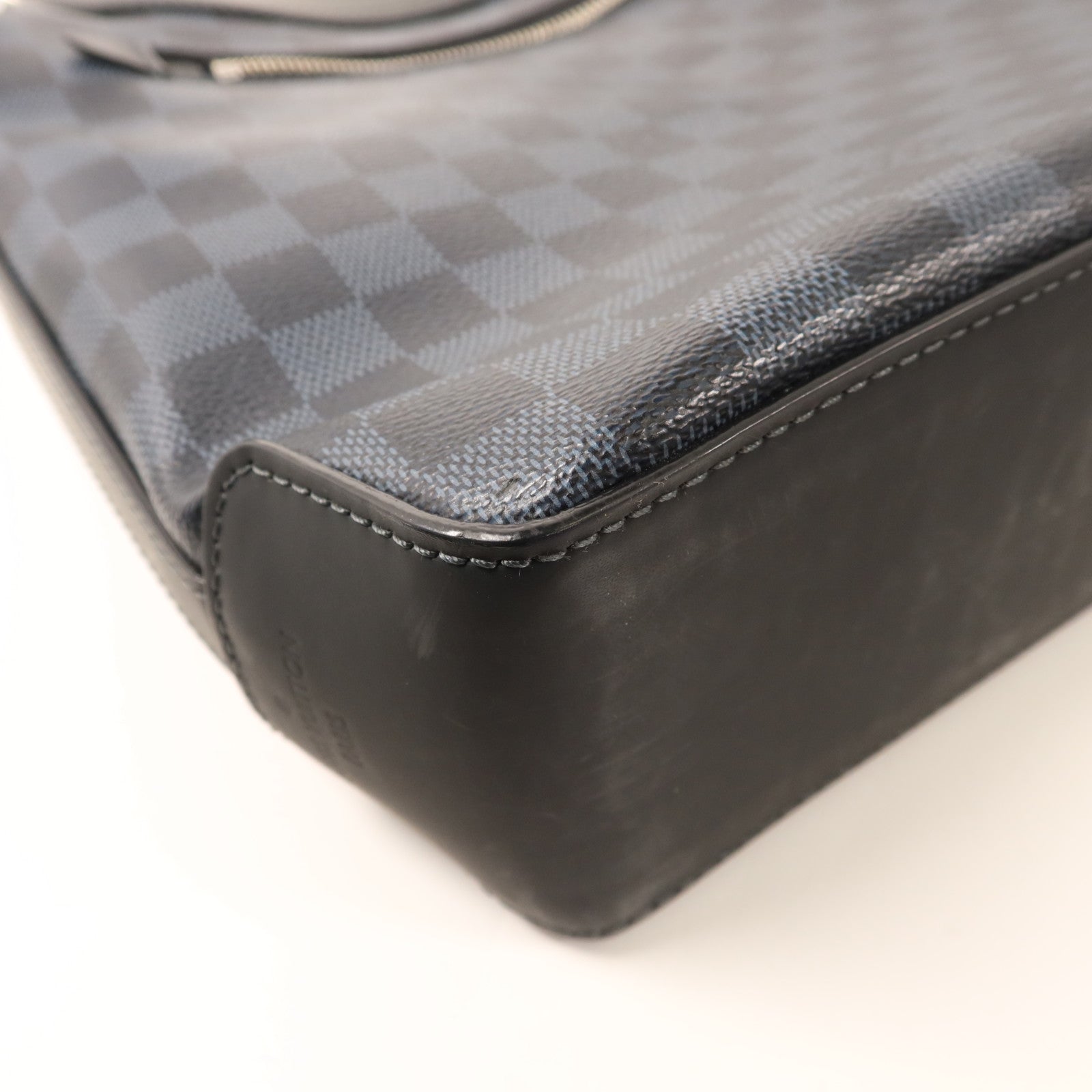 LOUIS VUITTON Damier Cobalt Greenwich Messenger Bag銀扣肩背袋