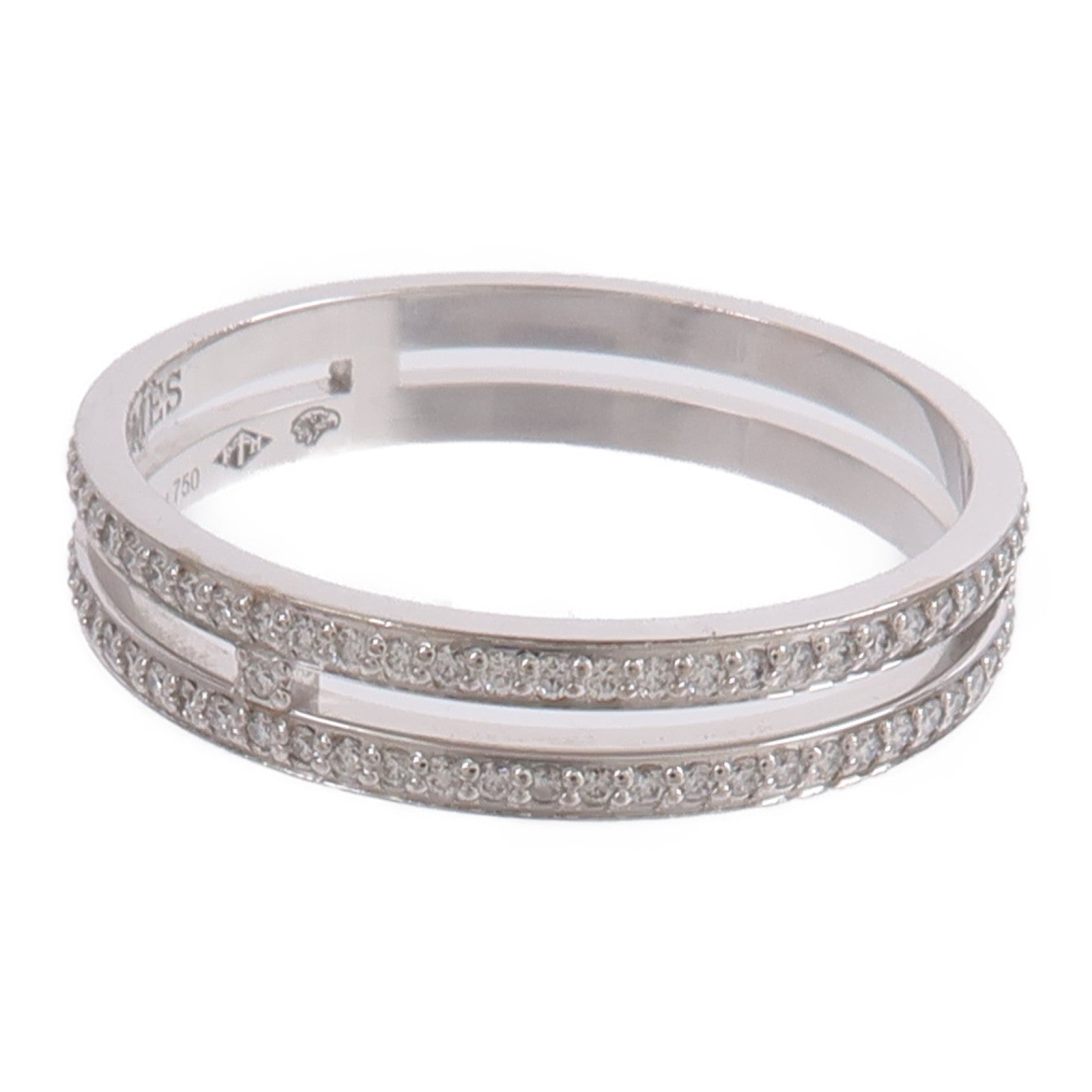 HERMES 18K白金Ariane Wedding Band Ring鑽石戒指