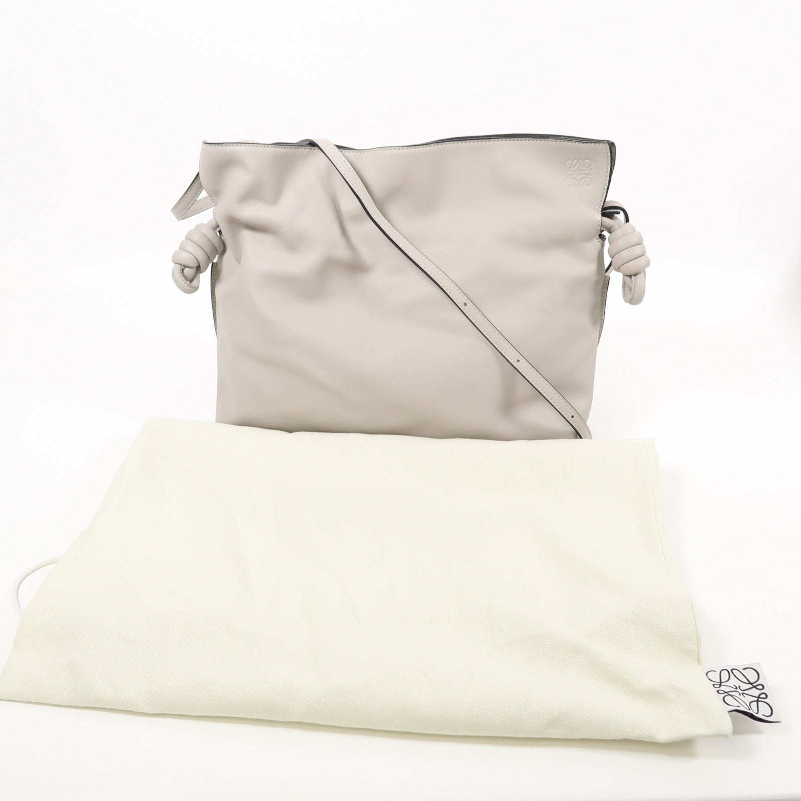 LOEWE 皮革Flamenco Clutch金扣肩背袋