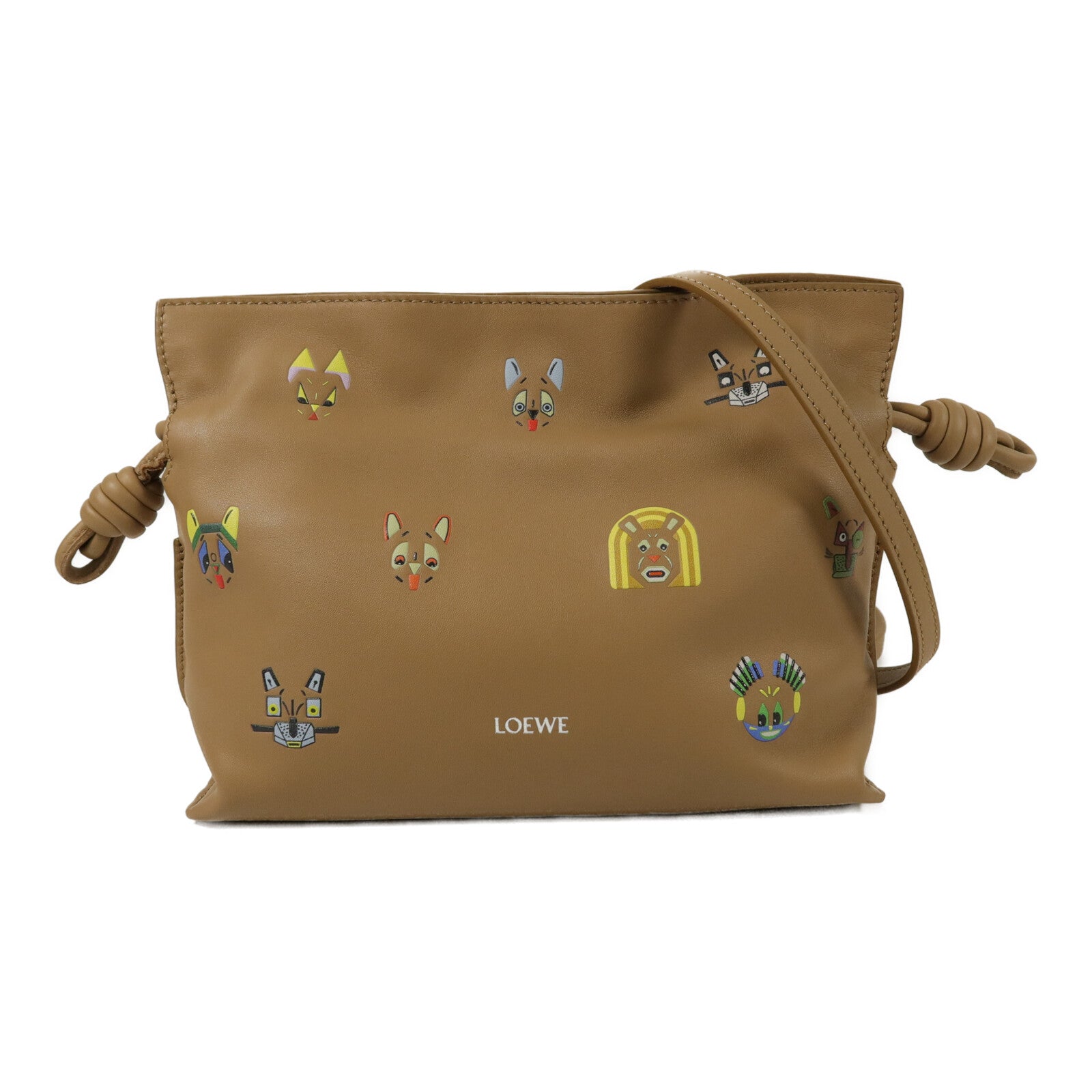 LOEWE 羊皮皮革Flamenco Cats Mini Clutch肩背袋