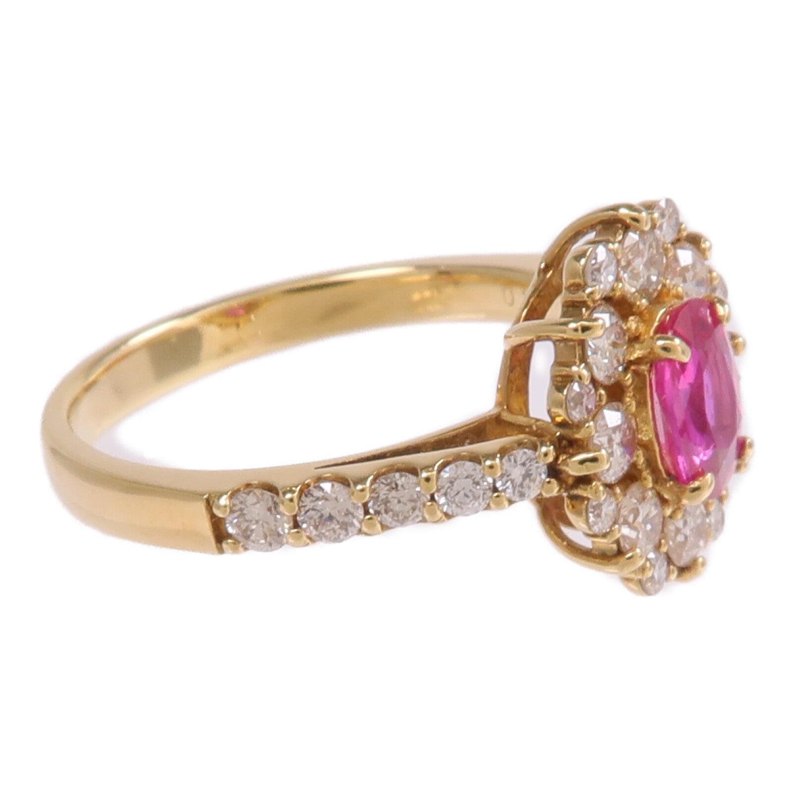 JEWELRY 18K黃金Ruby Diamond Ring紅寶石/鑽石戒指US#6