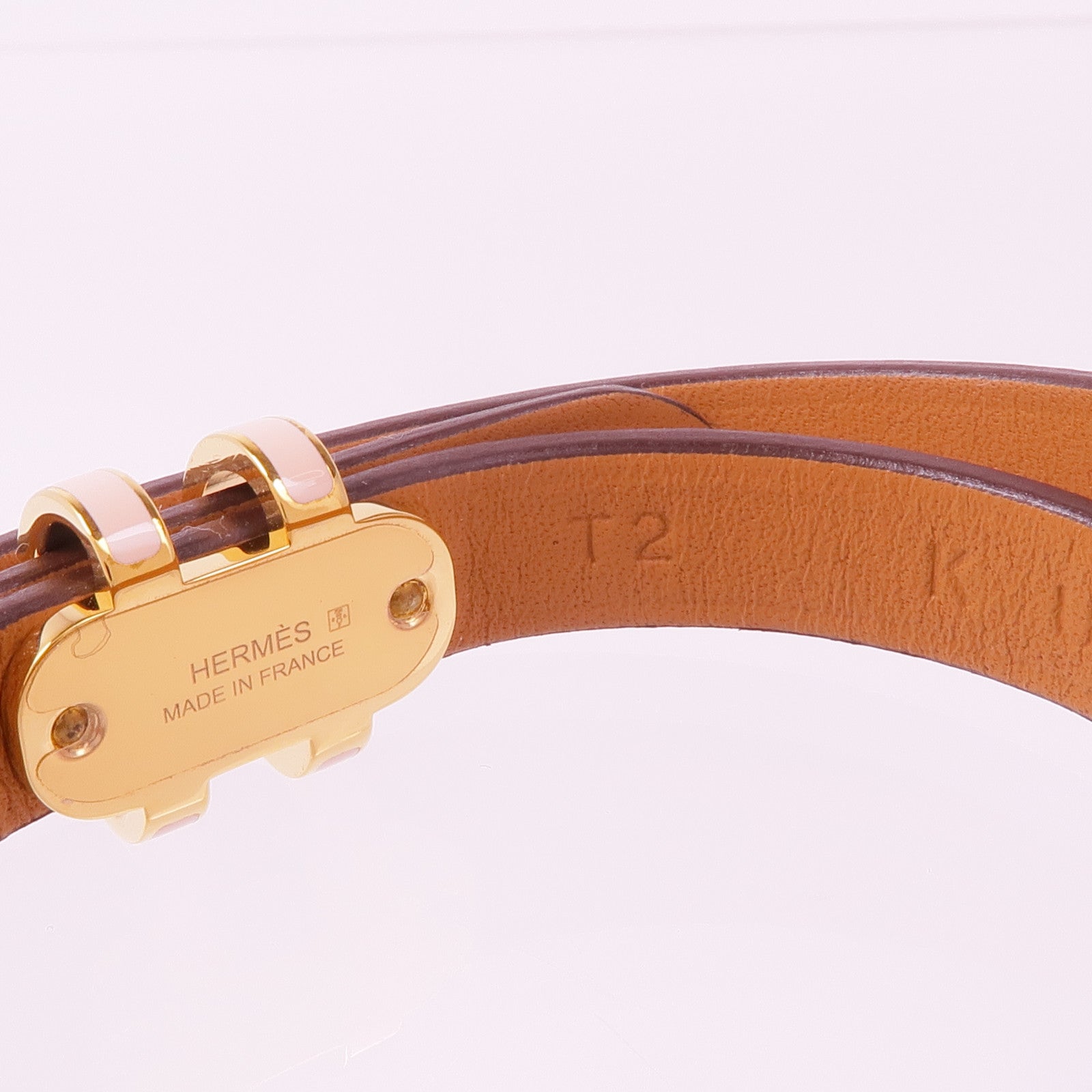 HERMES Swift皮革Pop H Double Tour金扣手帶Rose Eglantine