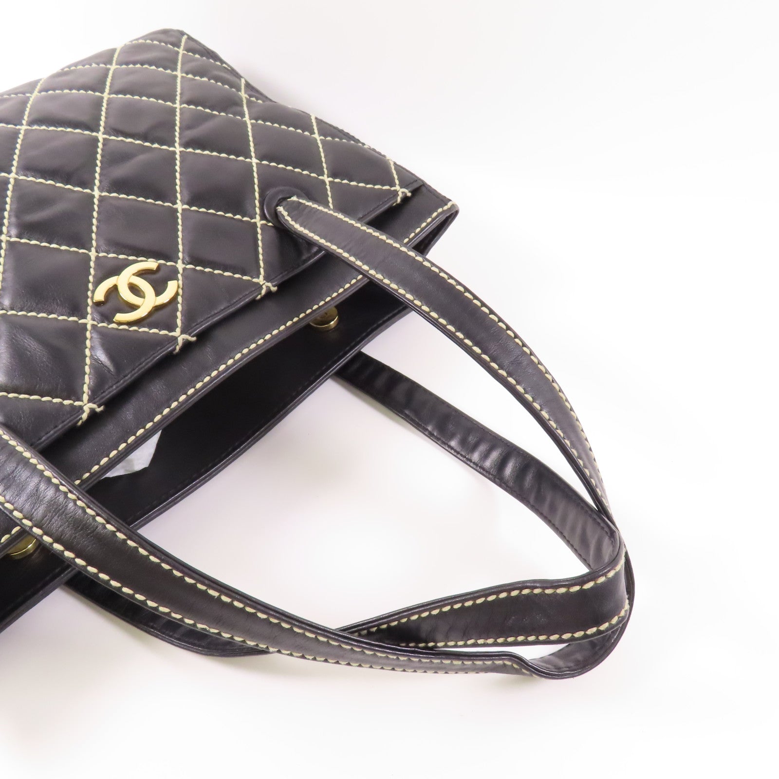 CHANEL 牛皮皮革Shoulder Bag金扣肩背袋